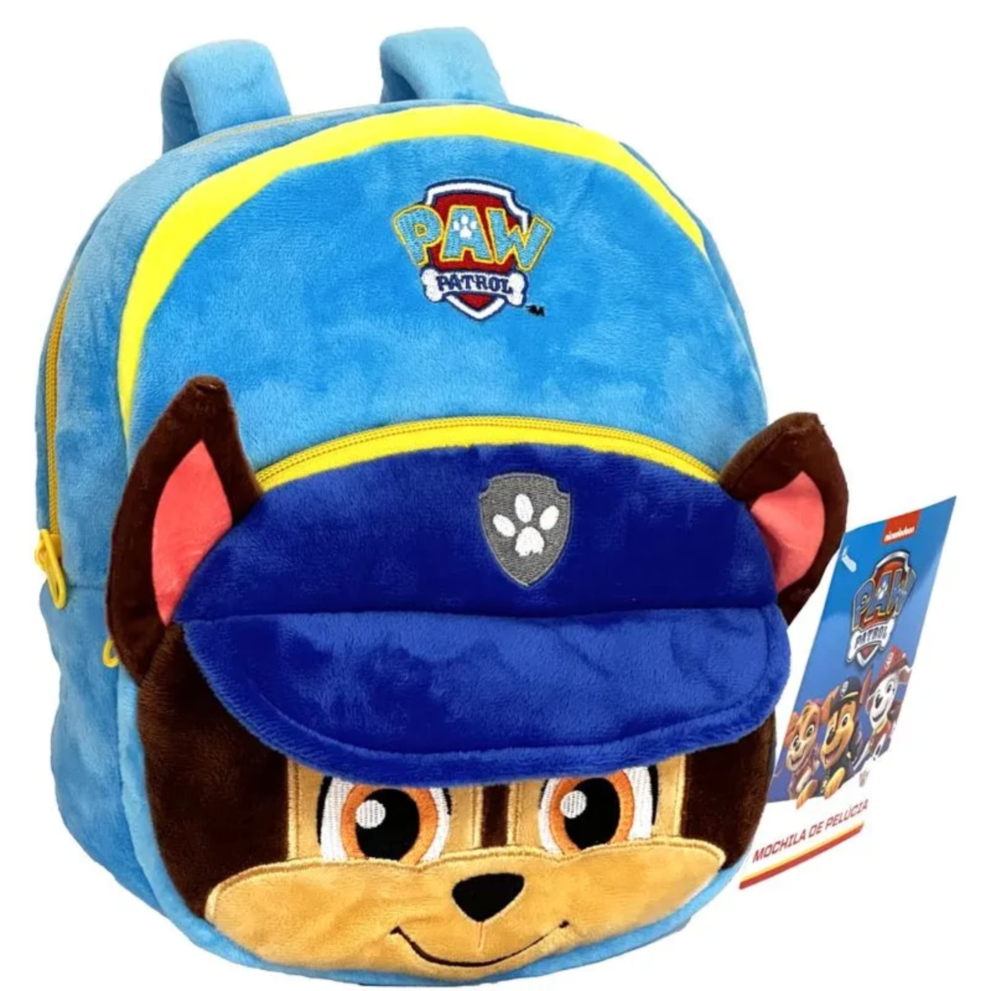 COMP Kit 2 Mochilas de Pelúcia Patrulha Canina Chase e Marshall Infantil Unissex Candide