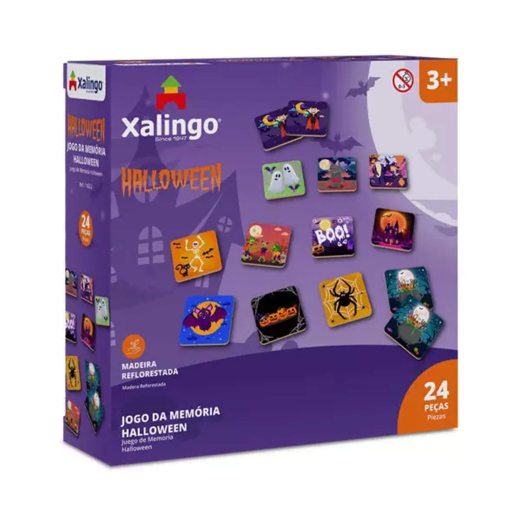 Jogo da Memória Infantil Halloween com 24 peças Xalingo - 11632
