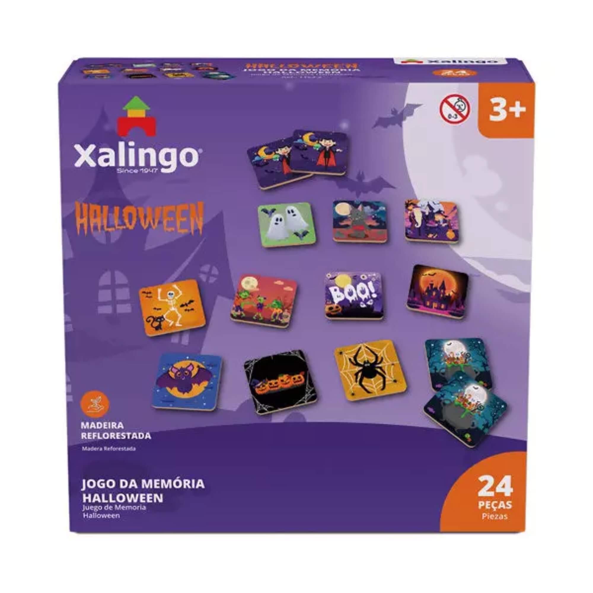Jogo da Memória Infantil Halloween com 24 peças Xalingo - 11632