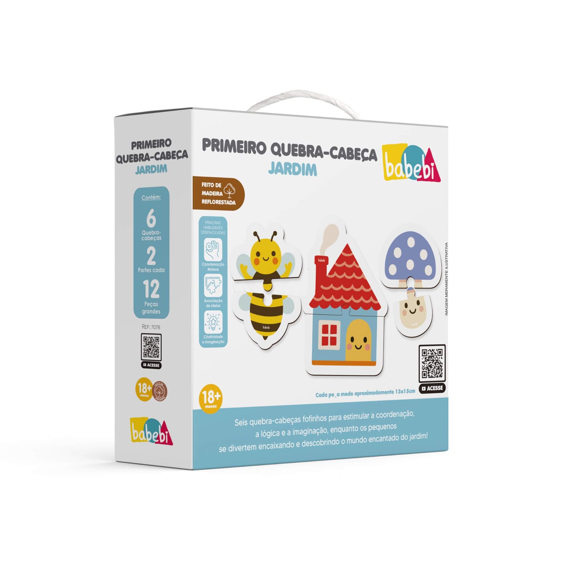 Brinquedo Infantil Primeiro Quebra-Cabeça Jardim Babebi - 7078