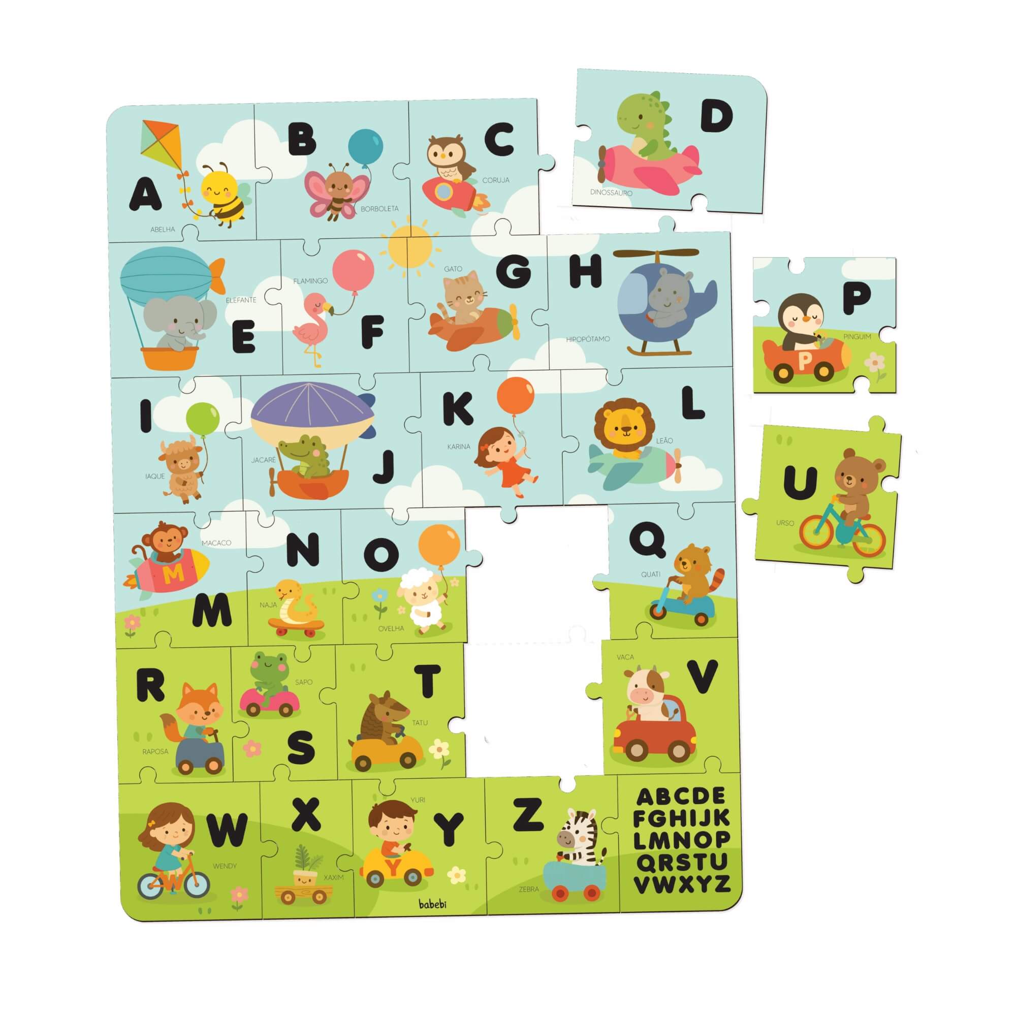 Brinquedo Infantil Quebra-Cabeça Alfabeto Divertido Babebi - 7081