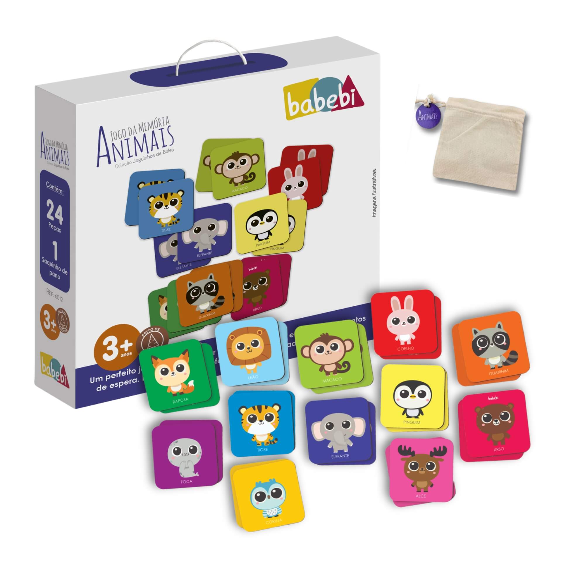 Brinquedo Infantil Joguinhos de Bolsa Jogo da Memória Animais Babebi - 6012