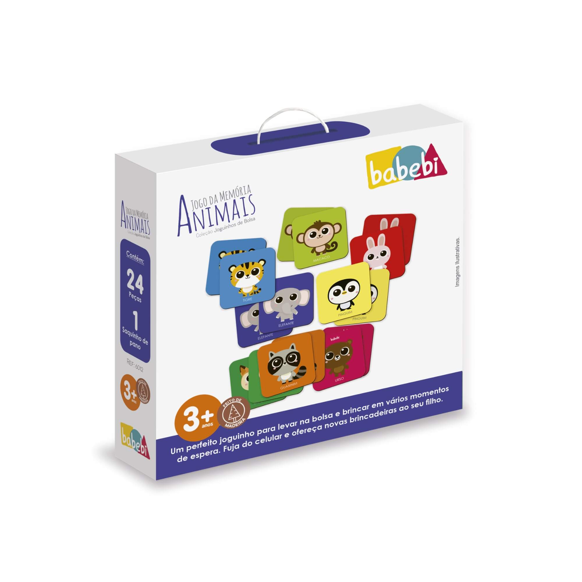 Brinquedo Infantil Joguinhos de Bolsa Jogo da Memória Animais Babebi - 6012
