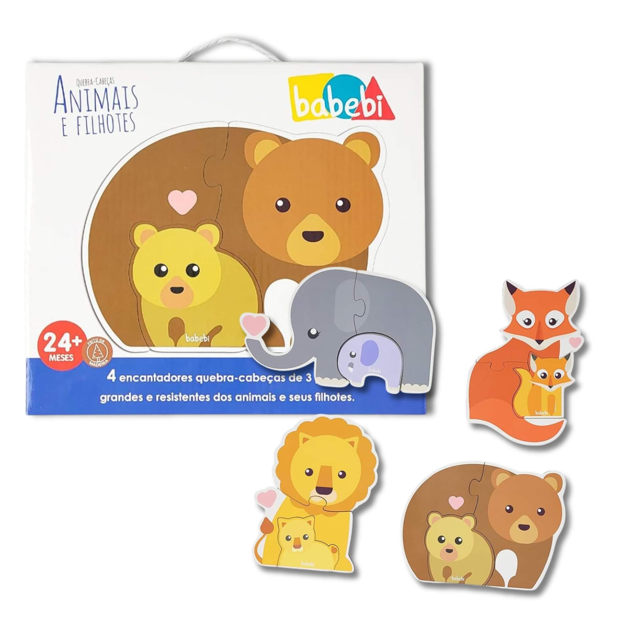 Brinquedo Infantil Quebra-Cabeça Baby Animais e Filhotes Babebi - 6021