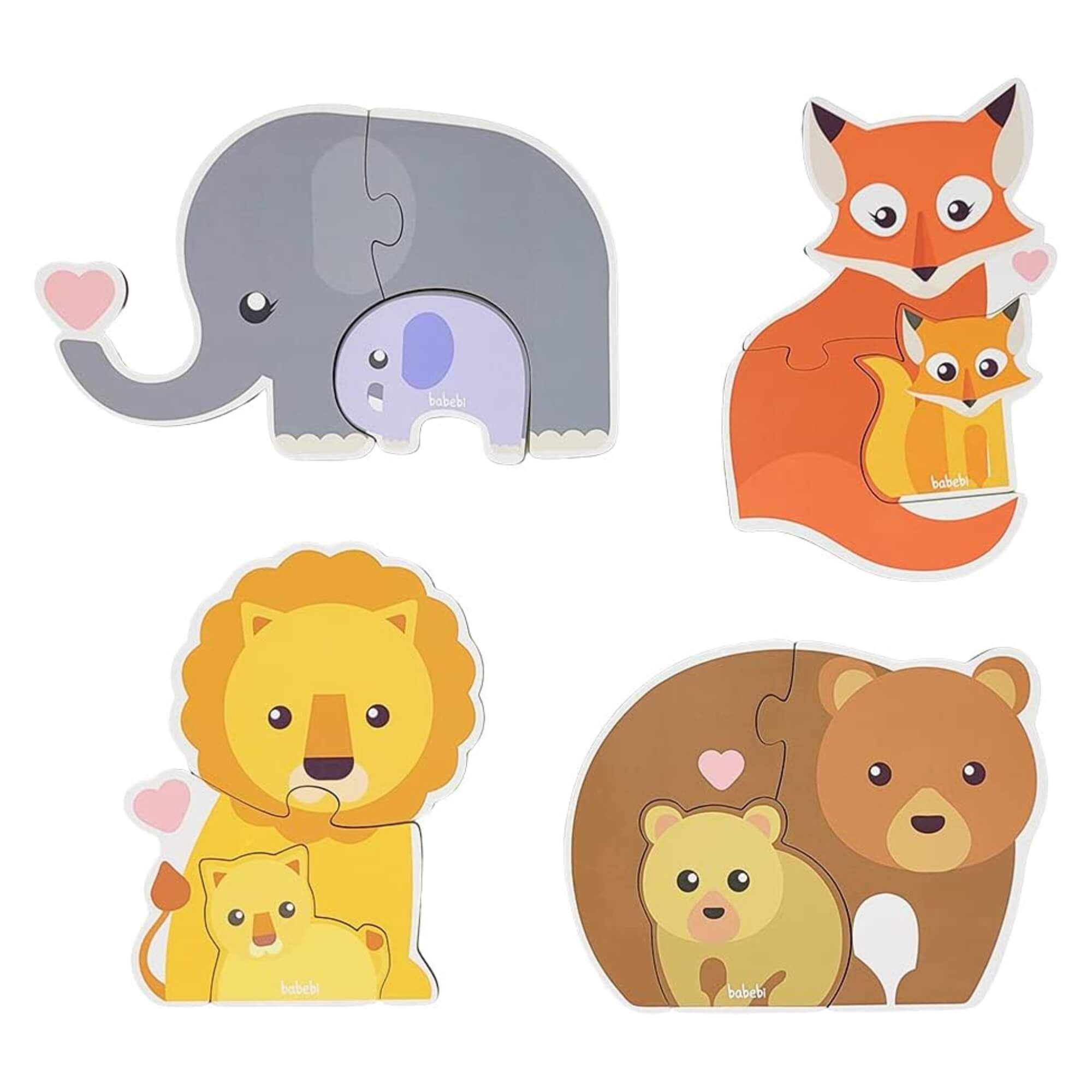 Brinquedo Infantil Quebra-Cabeça Baby Animais e Filhotes Babebi - 6021