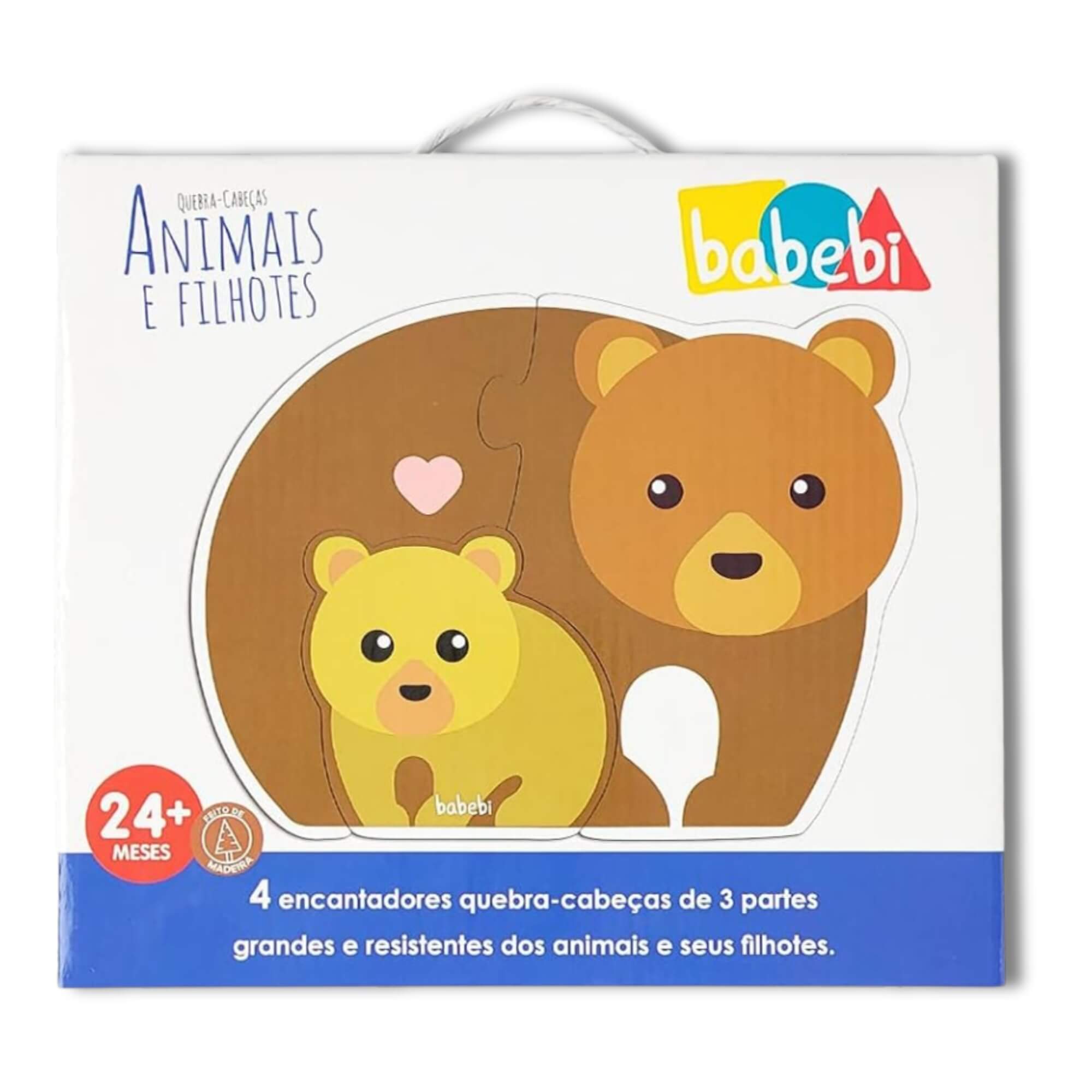 Brinquedo Infantil Quebra-Cabeça Baby Animais e Filhotes Babebi - 6021