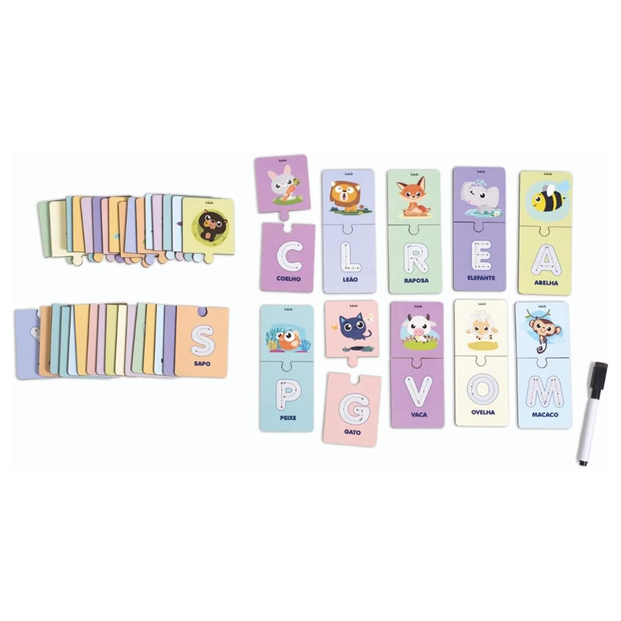 Brinquedo Infantil Alfabeto Ilustrado Escreva e Apague Babebi - 6047