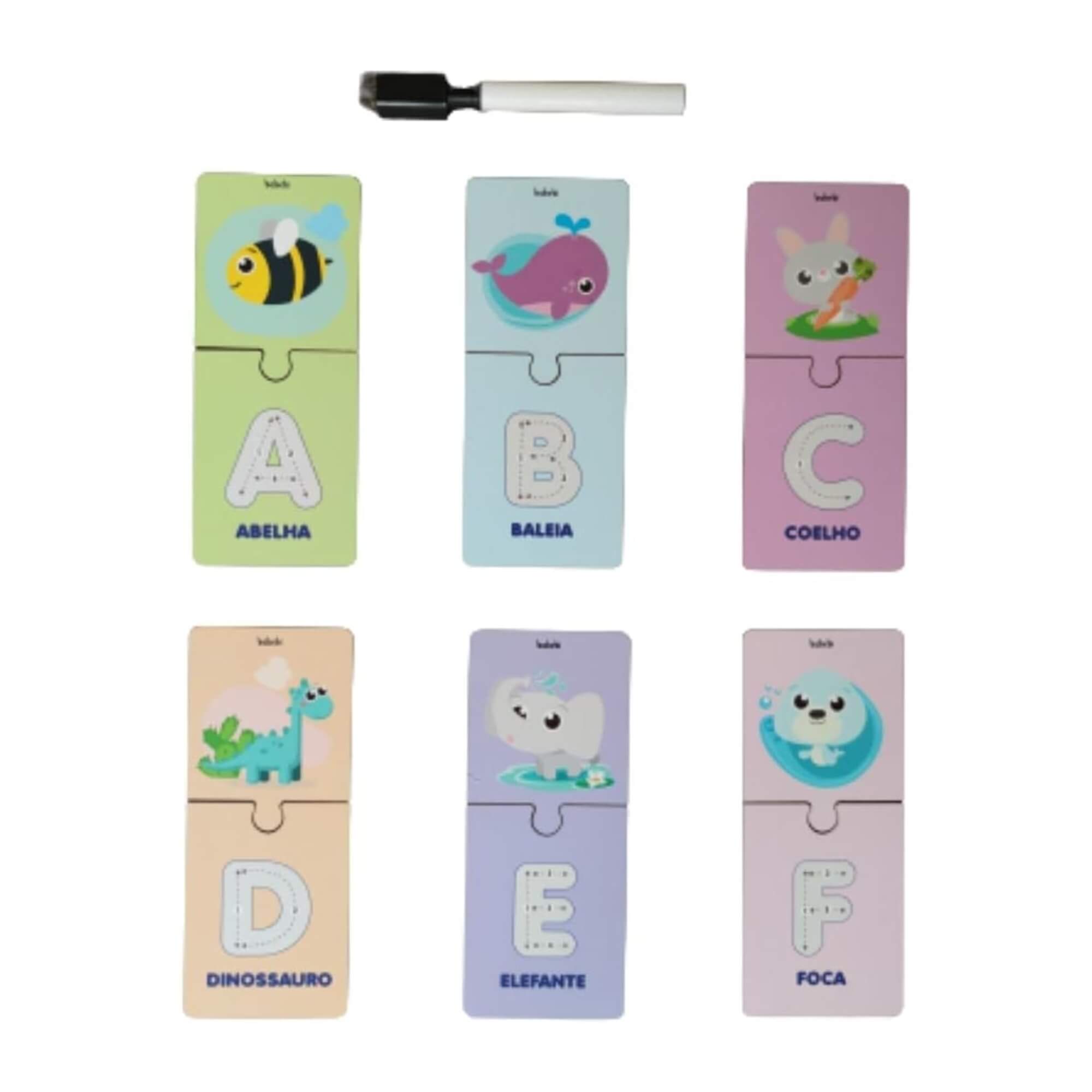 Brinquedo Infantil Alfabeto Ilustrado Escreva e Apague Babebi - 6047