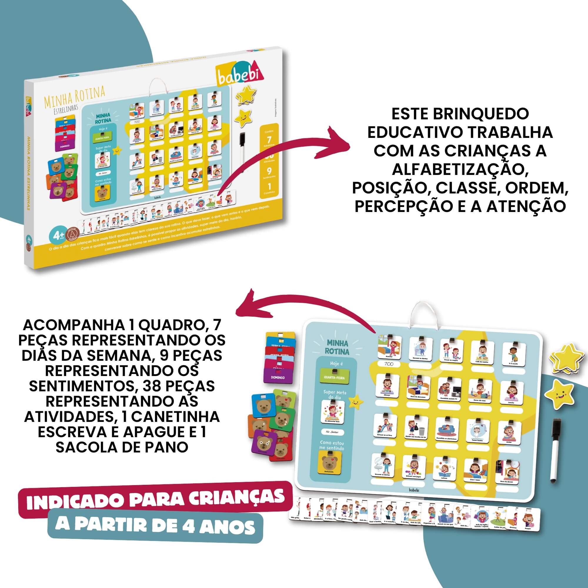 Brinquedo Infantil Minha Rotina Estrelinhas Babebi - 6063
