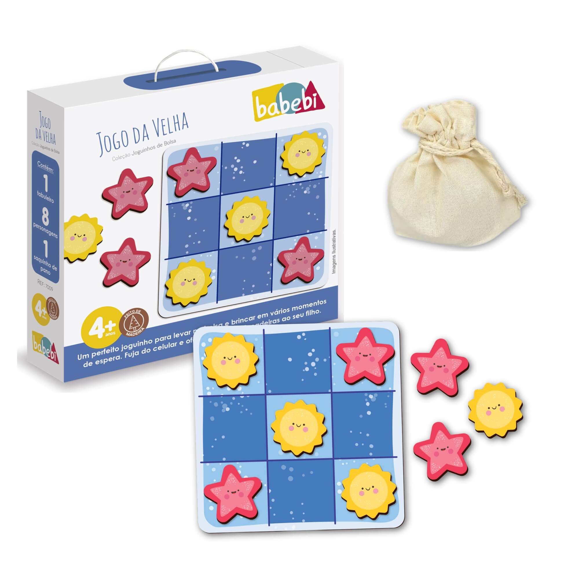 Brinquedo Infantil Joguinhos de Bolsa Jogo da Velha Babebi - 7009