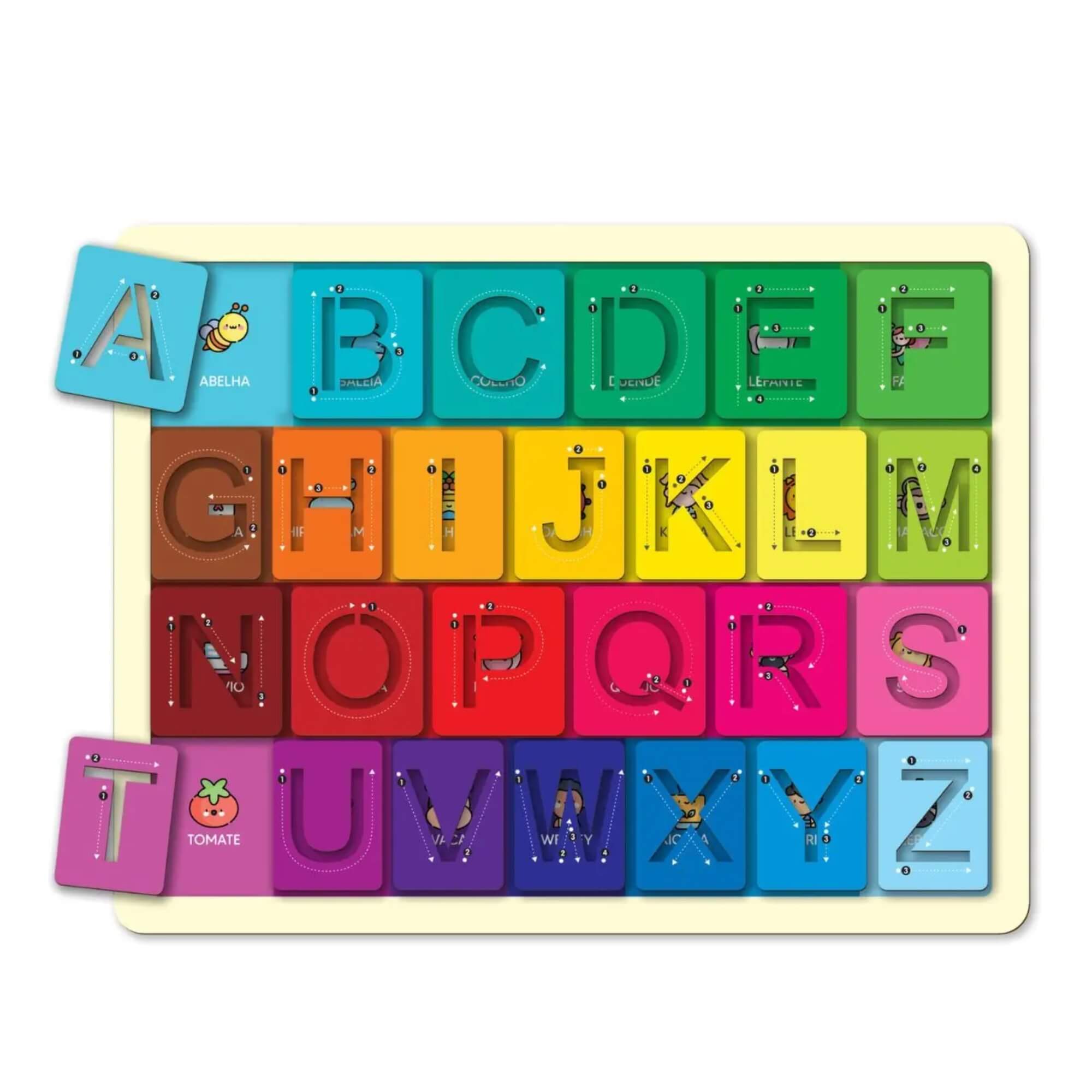 Brinquedo Infantil Vamos Escrever Alfabeto Vazado Babebi - 7021
