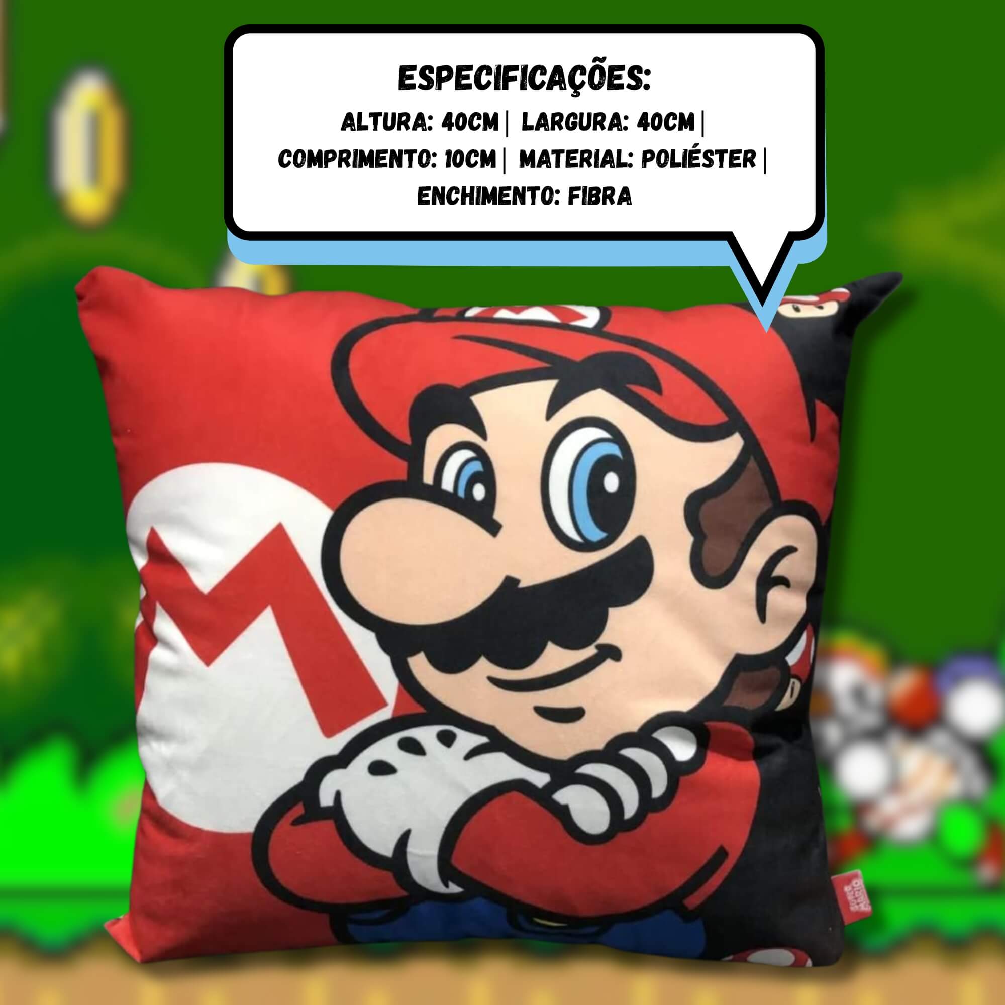 Almofada 40x40 Super Mario Zona Criativa - 10064292