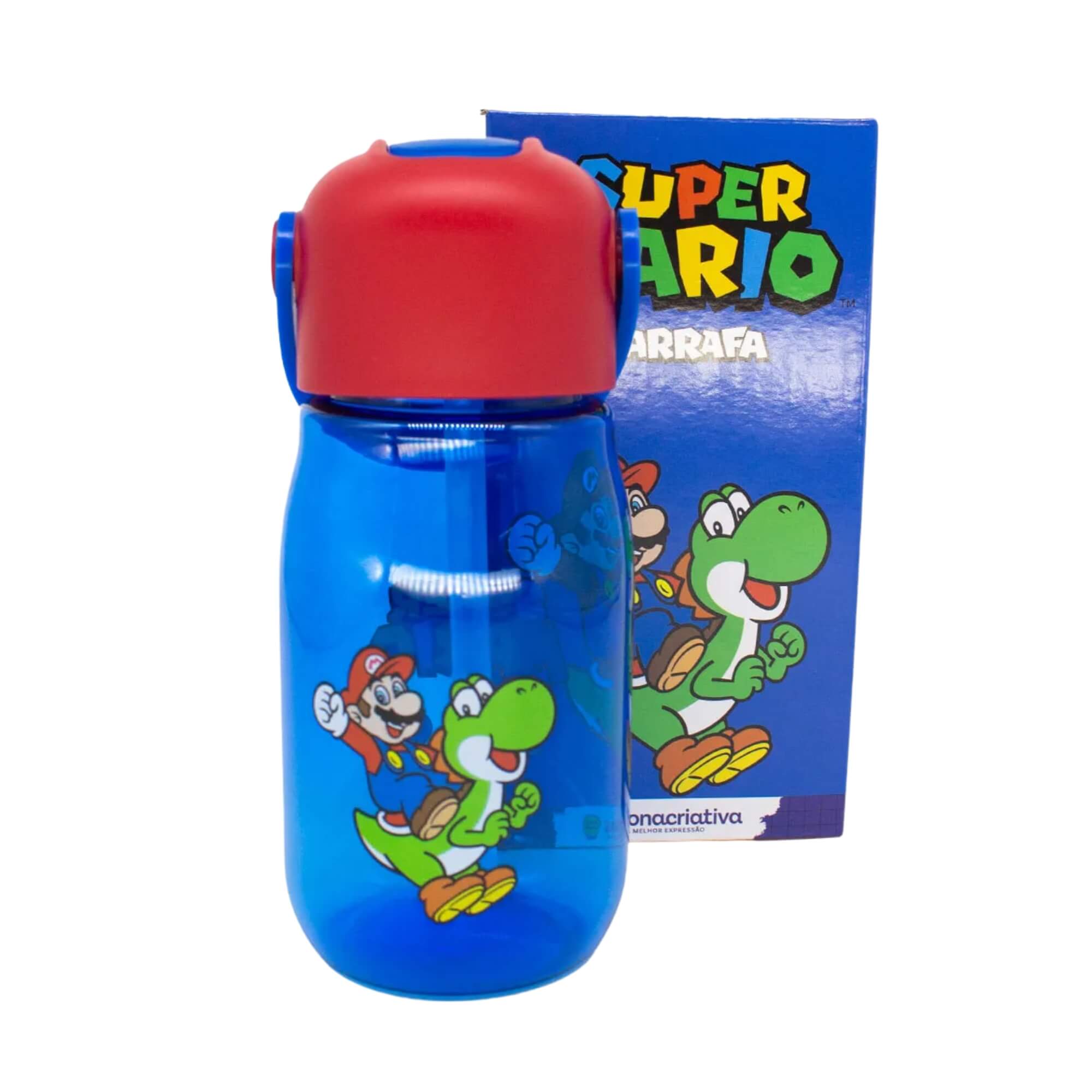Garrafa Flip Infantil Super Mario 400ml Zona Criativa - 10072894