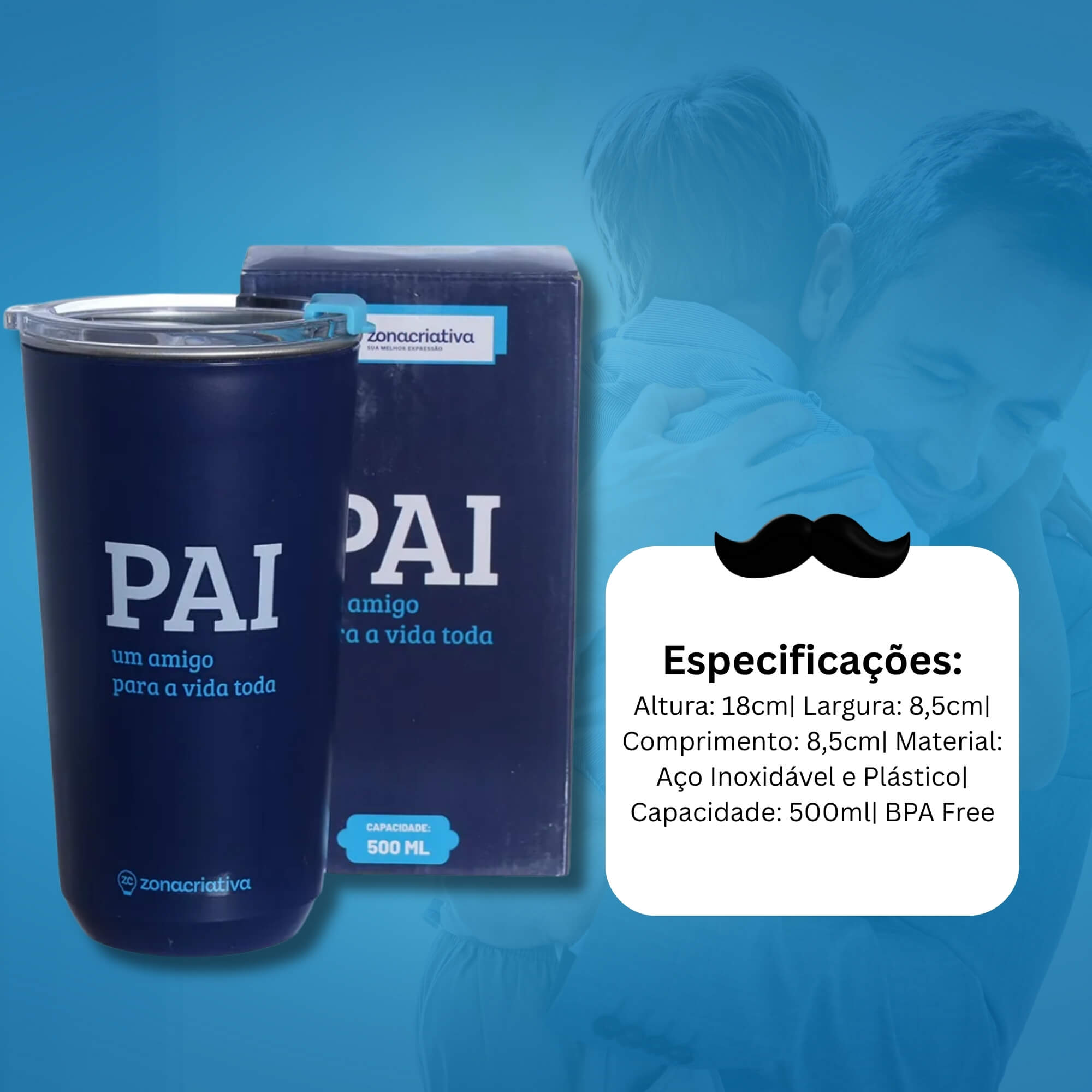 Copo Sky 500ml Pai Amigo Zona Criativa - 10025717