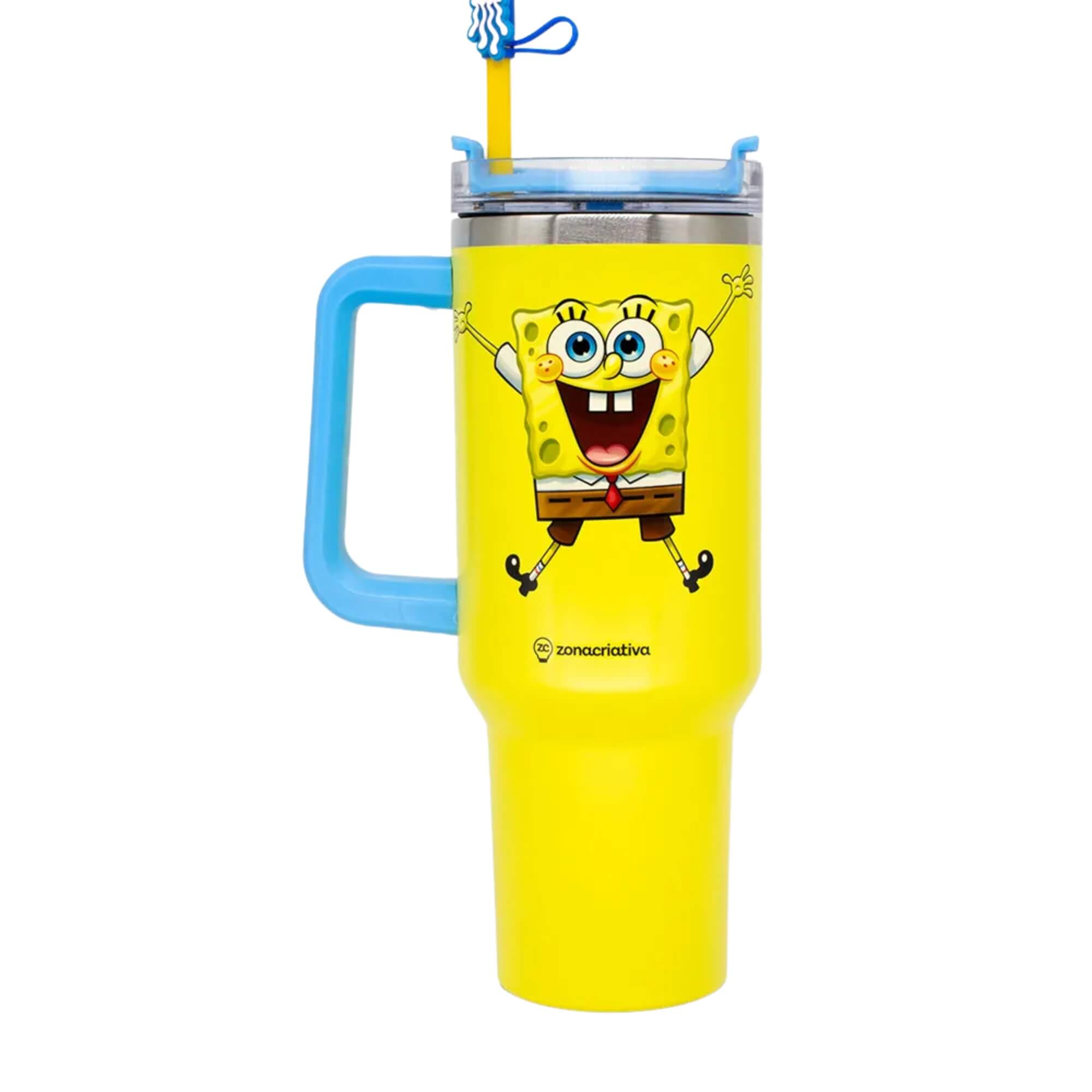 Copo Térmico Canecão Tumbler Bob Esponja c/ Pingente 1,15L Zona Criativa - 10025744