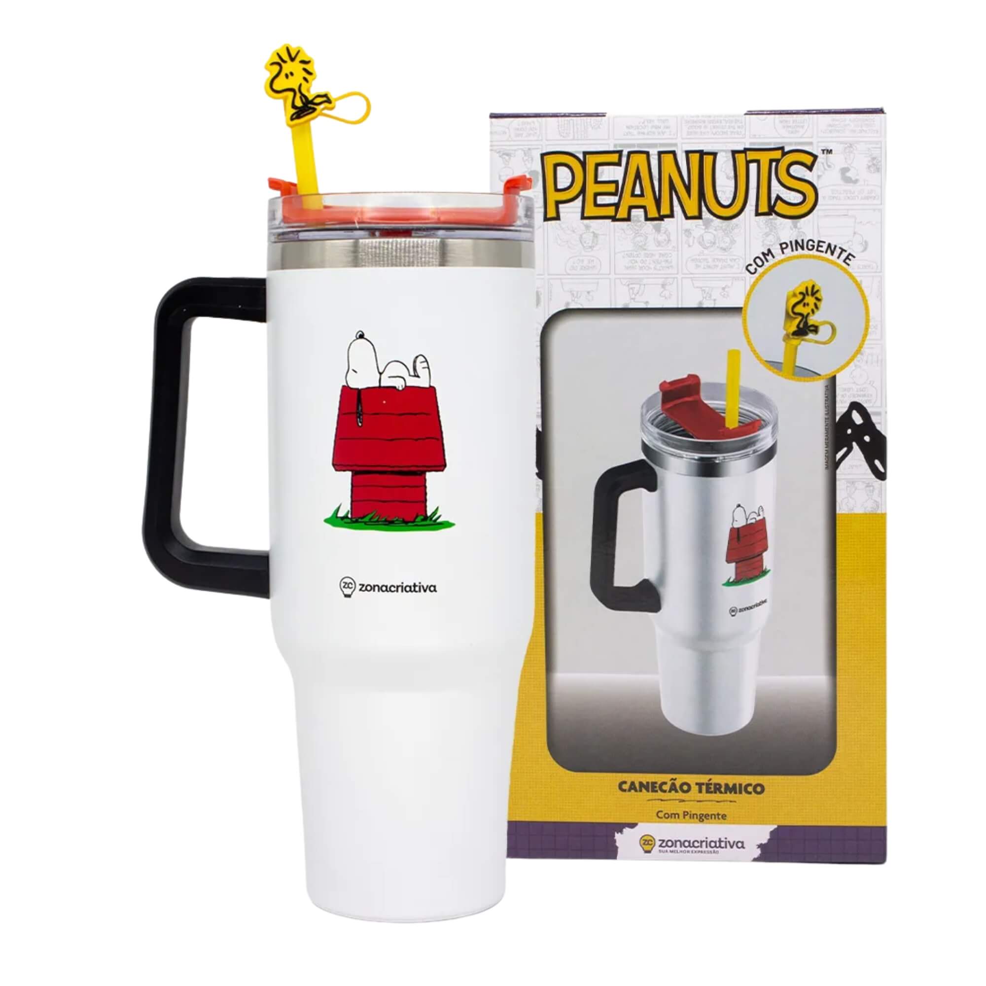 Copo Térmico Canecão Tumbler Snoopy c/ Pingente 1,15L Zona Criativa - 10025747