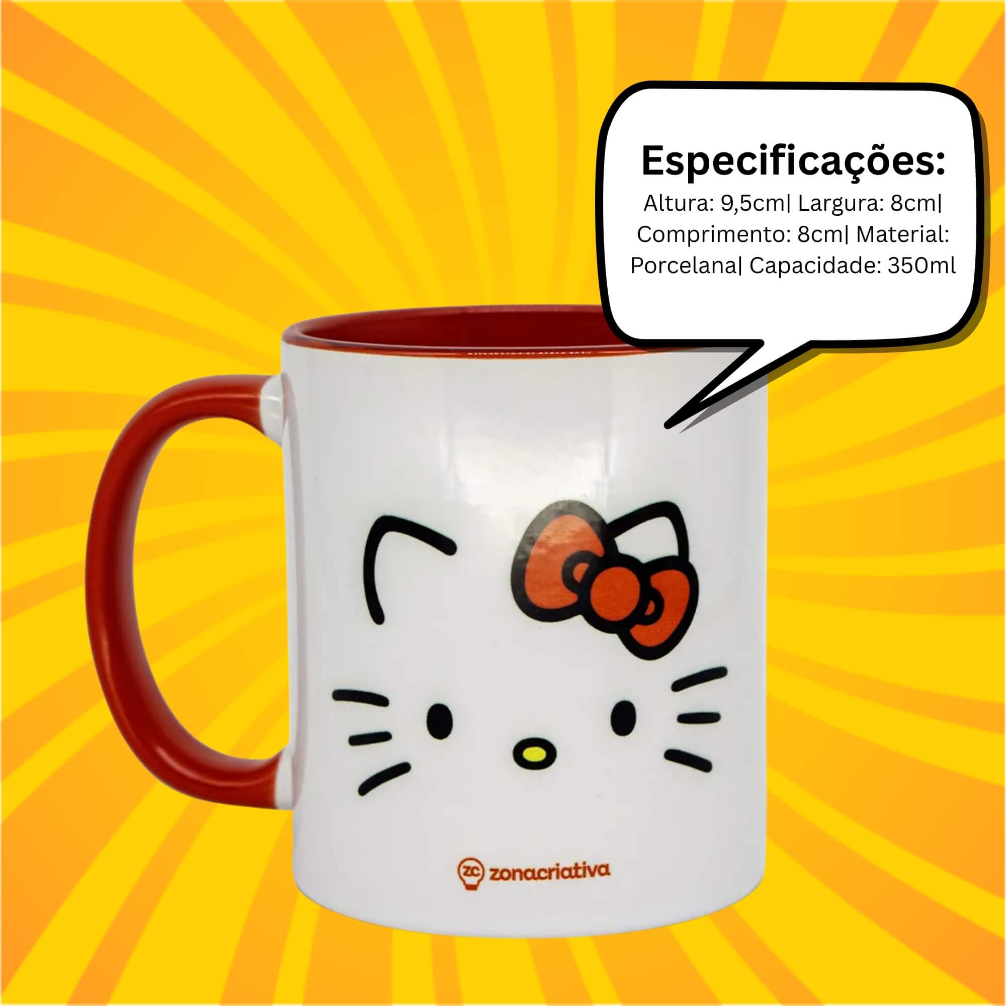 Caneca Pop 350ml Hello Kitty Zona Criativa - 10025808