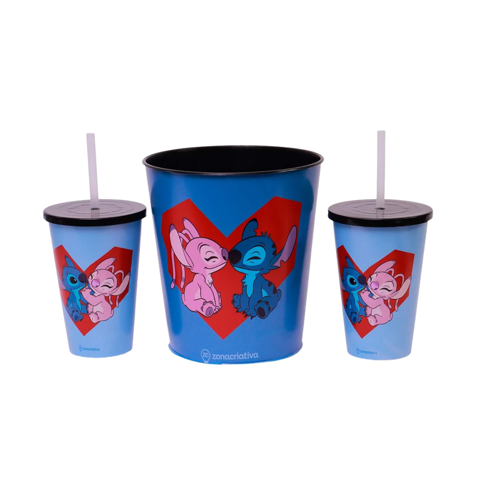 Kit Almofada Pipoca Coração Stitch Disney Zona Criativa - 10065399