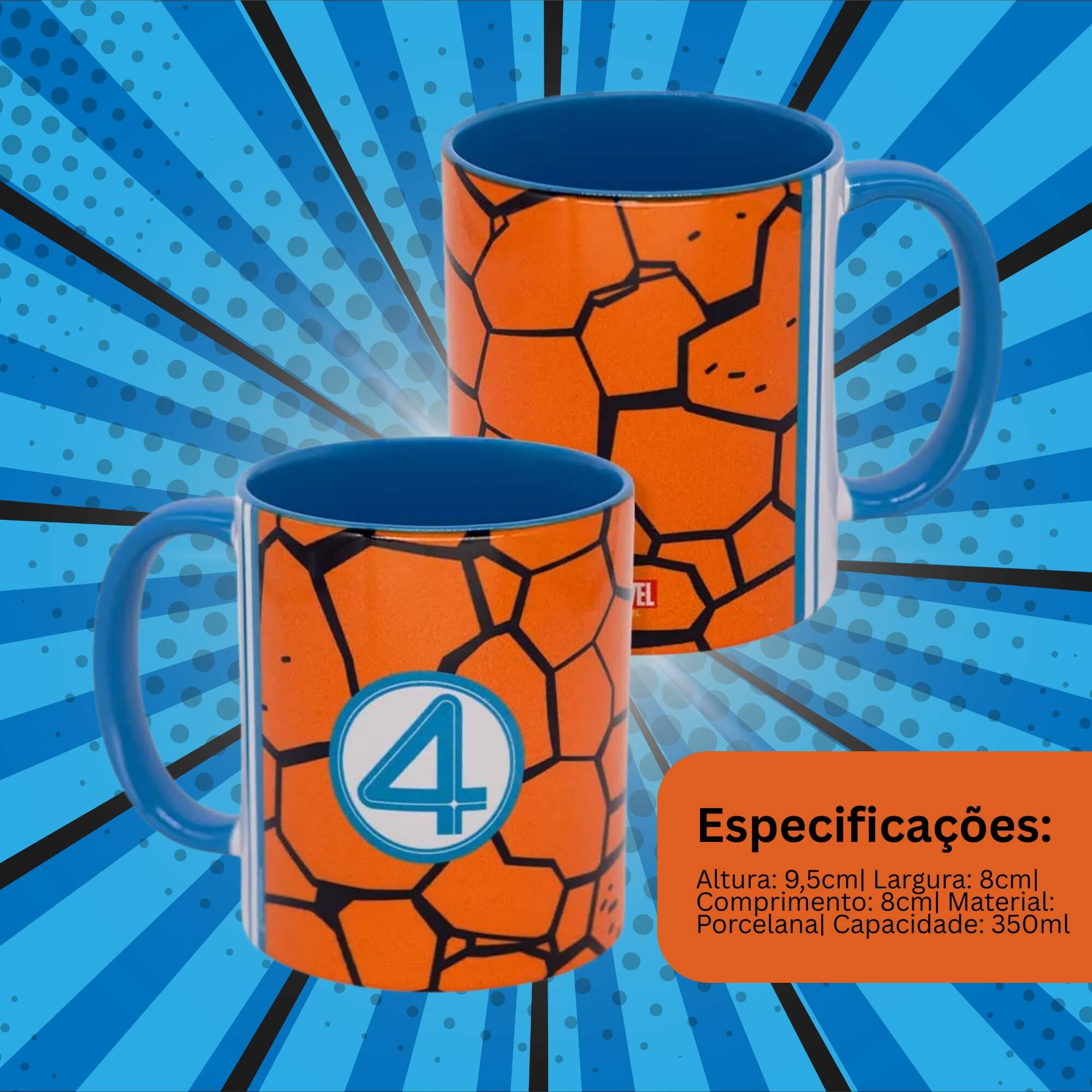 Caneca Pop Coisa Quarteto Fantástico - Marvel Zona Criativa - 10026636