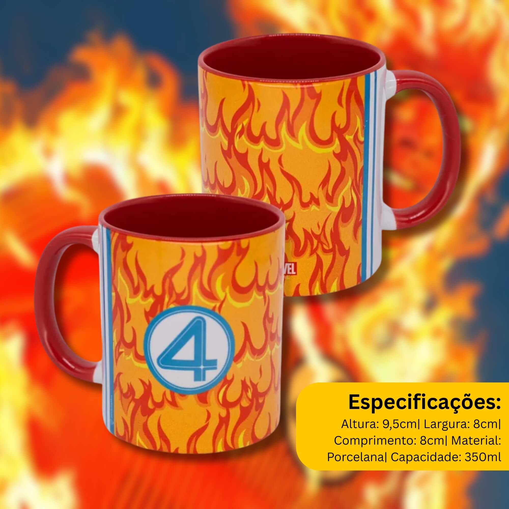 Caneca Pop Tocha Humana Quarteto Fantástico - Marvel Zona Criativa - 10026638