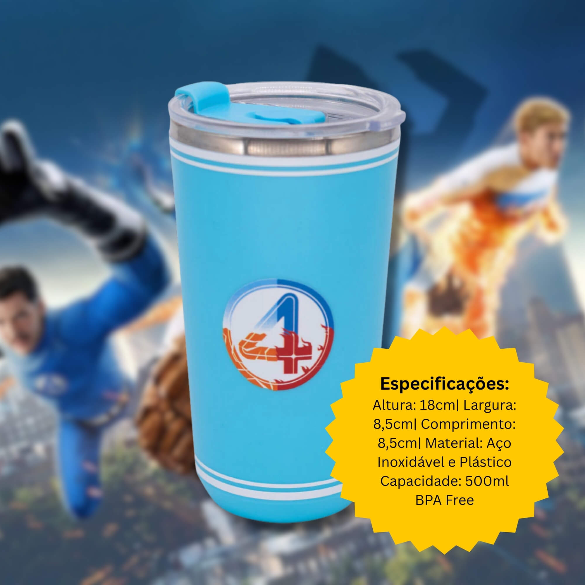 Copo Sky 500ml Quarteto Fantástico Zona Criativa - 10026640