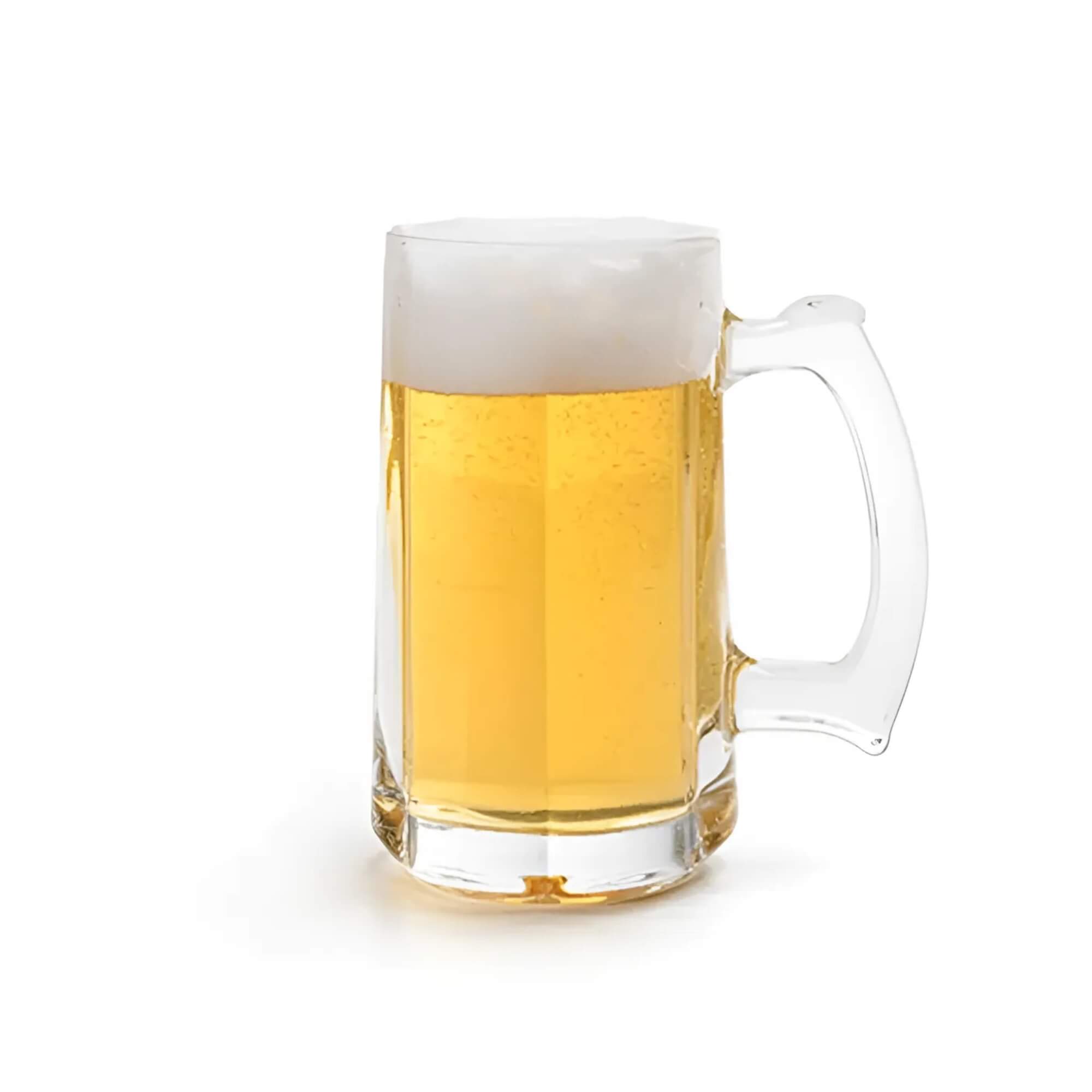 COMP Kit Caneca de Vidro 350ml + Abridor Aço Inox Brinox Cerveja Chopp