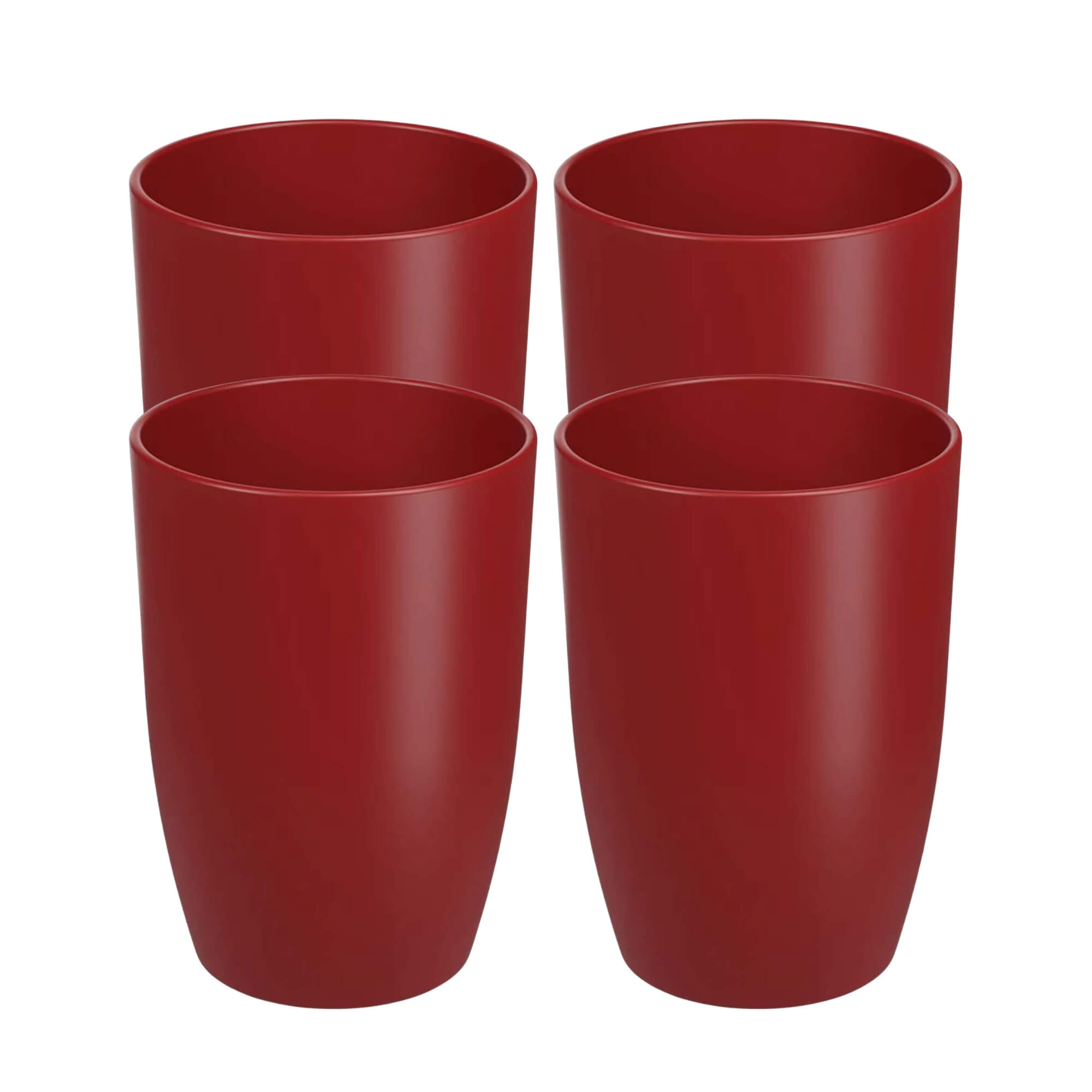 COMP Kit 4 Copos Plásticos de 275ml Vermelho Cozy Brinox para Cozinha e Bebidas