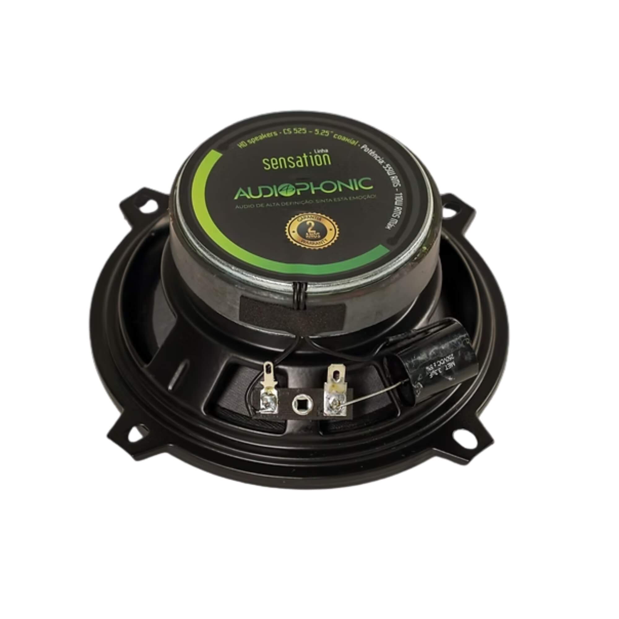 Kit Alto-Falante Coaxial CS 525 5.25" c/ Cone de Celulose Audiophonic - 03193