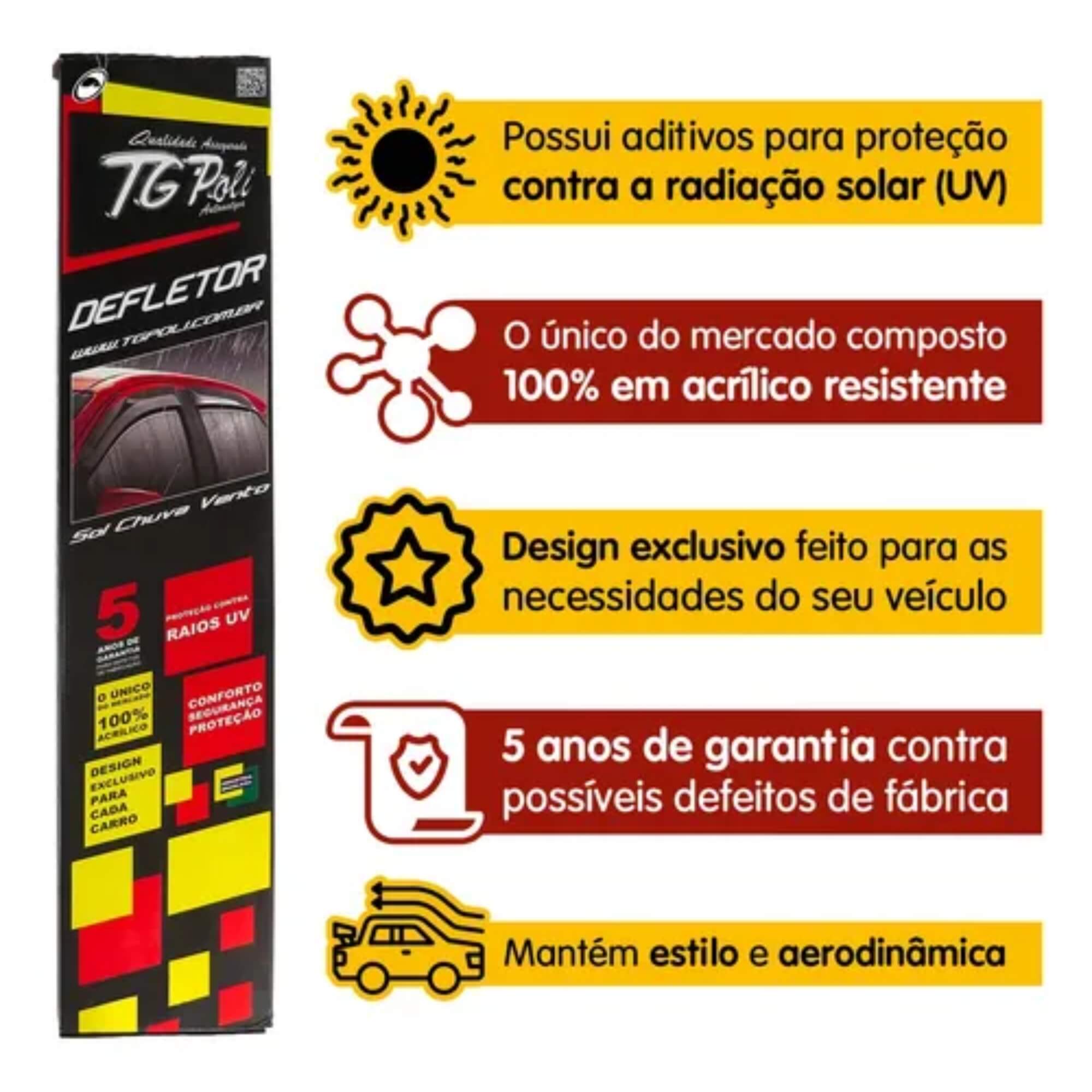 Calha de Chuva Rampage 23/25 4 Portas Inteiriça/Slim TG Poli - TG01100205 35001