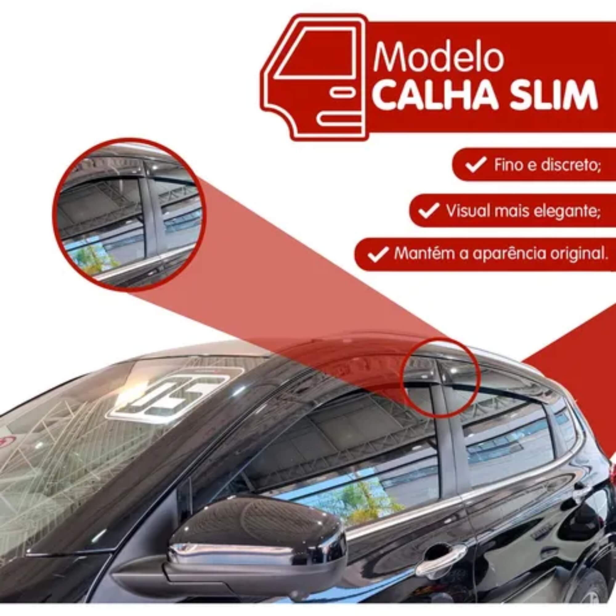 Calha de Chuva Tiggo 7 19/23 4 Portas Inteiriça/Slim TG Poli - TG01100204 34004