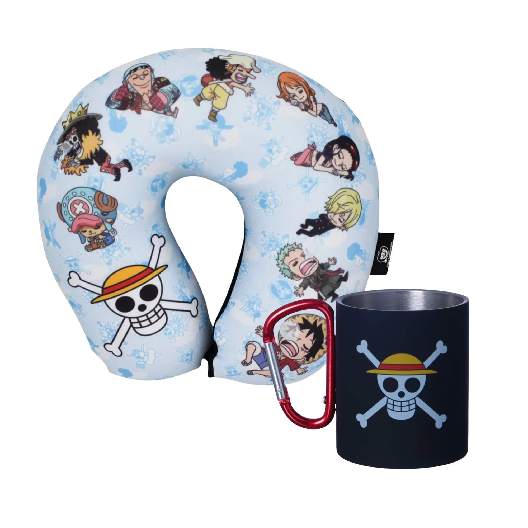 COMP Kit One Piece Almofada de Pescoço + Caneca Mosquetão Aço Inox Zona Criativa