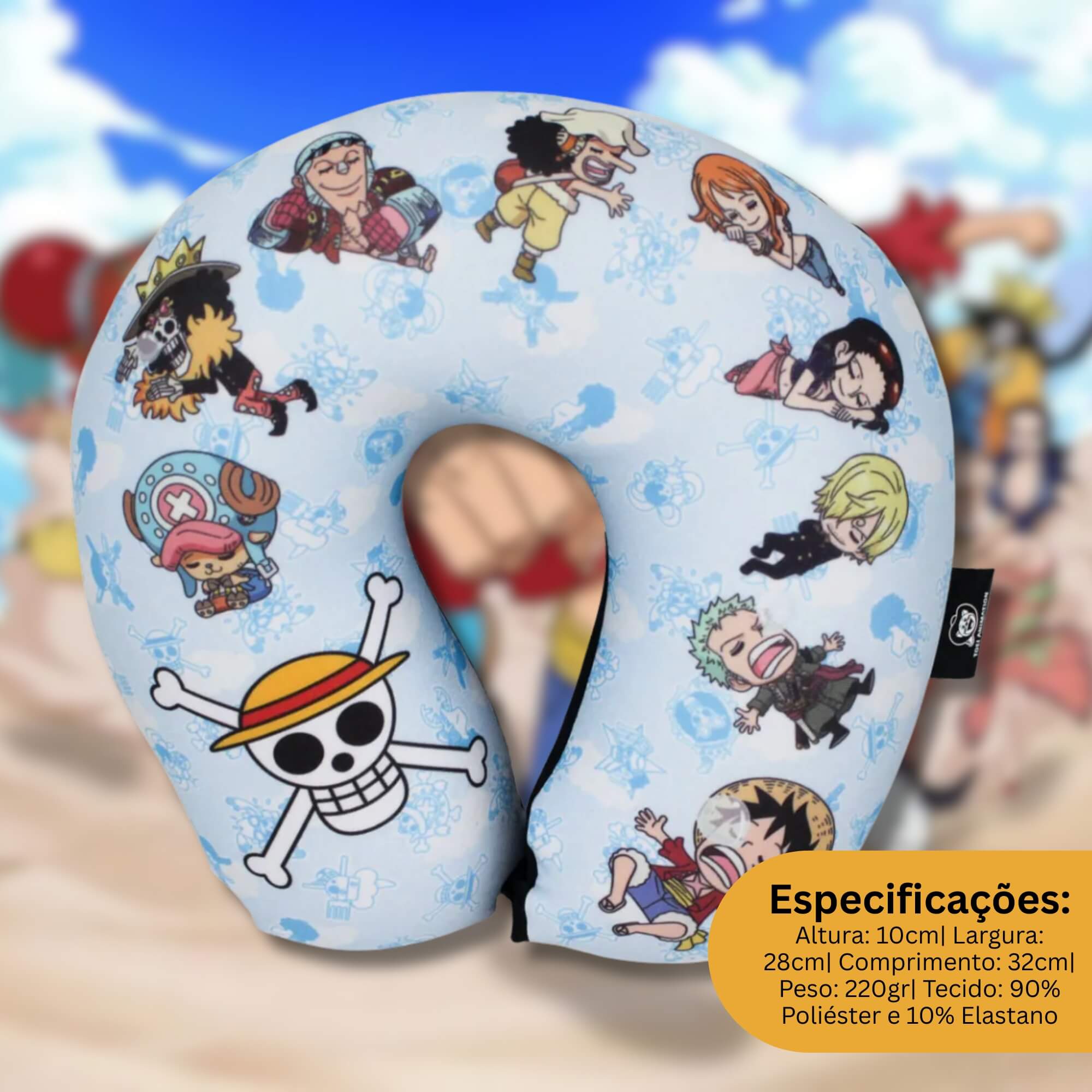 COMP Kit One Piece Almofada de Pescoço + Caneca Mosquetão Aço Inox Zona Criativa