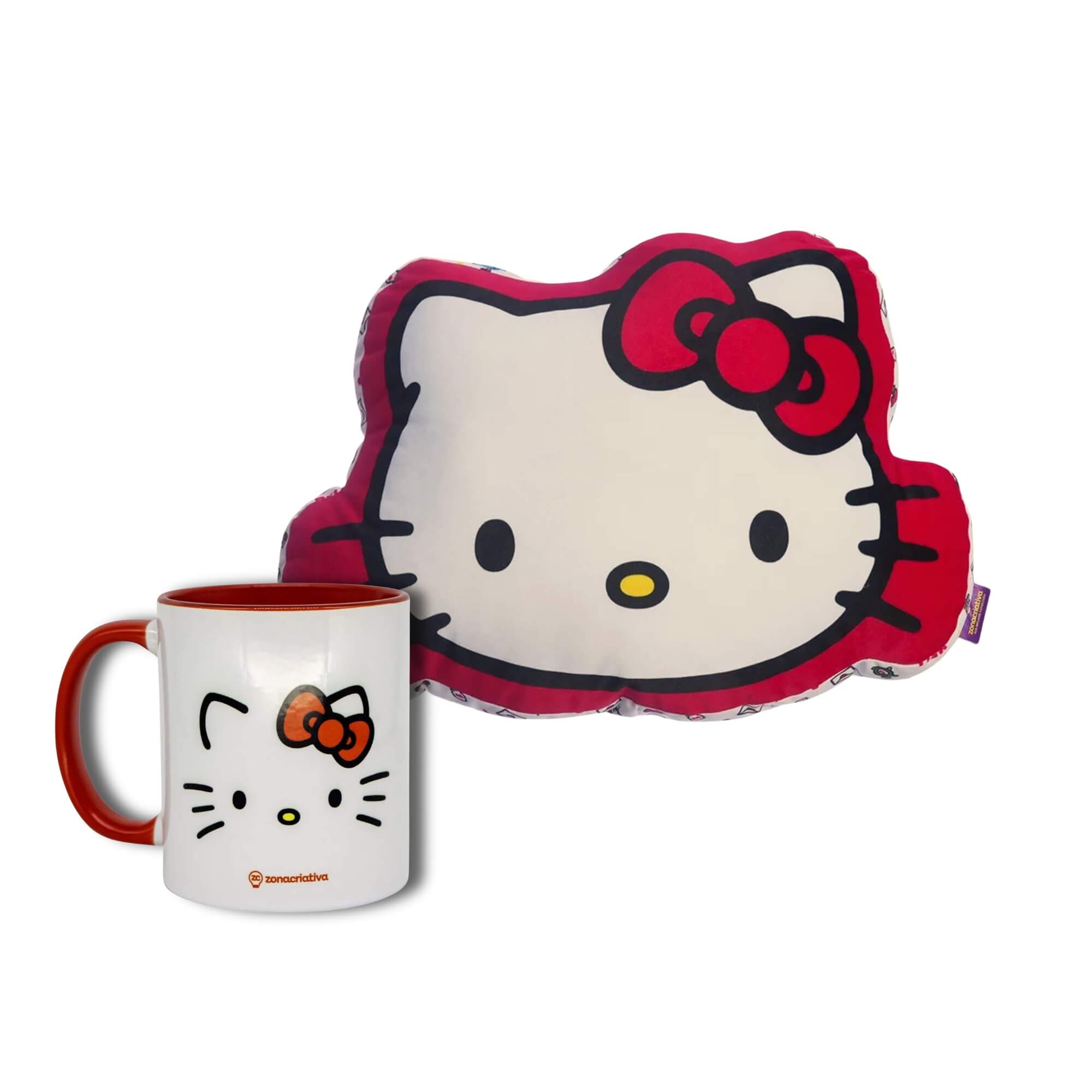 COMP Kit Hello Kitty Almofada Formato 30x40cm + Caneca Porcelana 350ml Zona Criativa