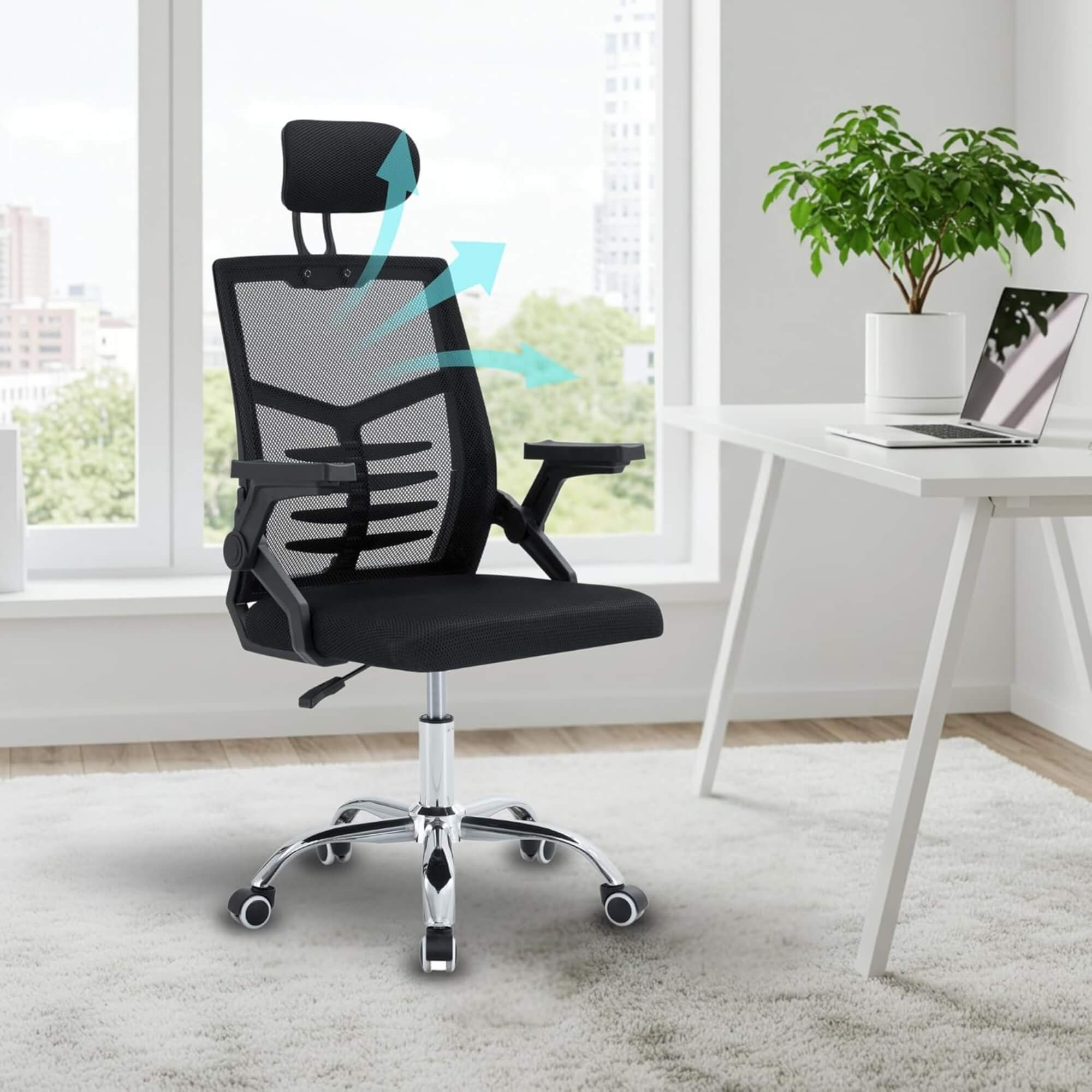 Cadeira de Escritório Malha com Encosto Athos HIB Conthey Evolux - N253036245