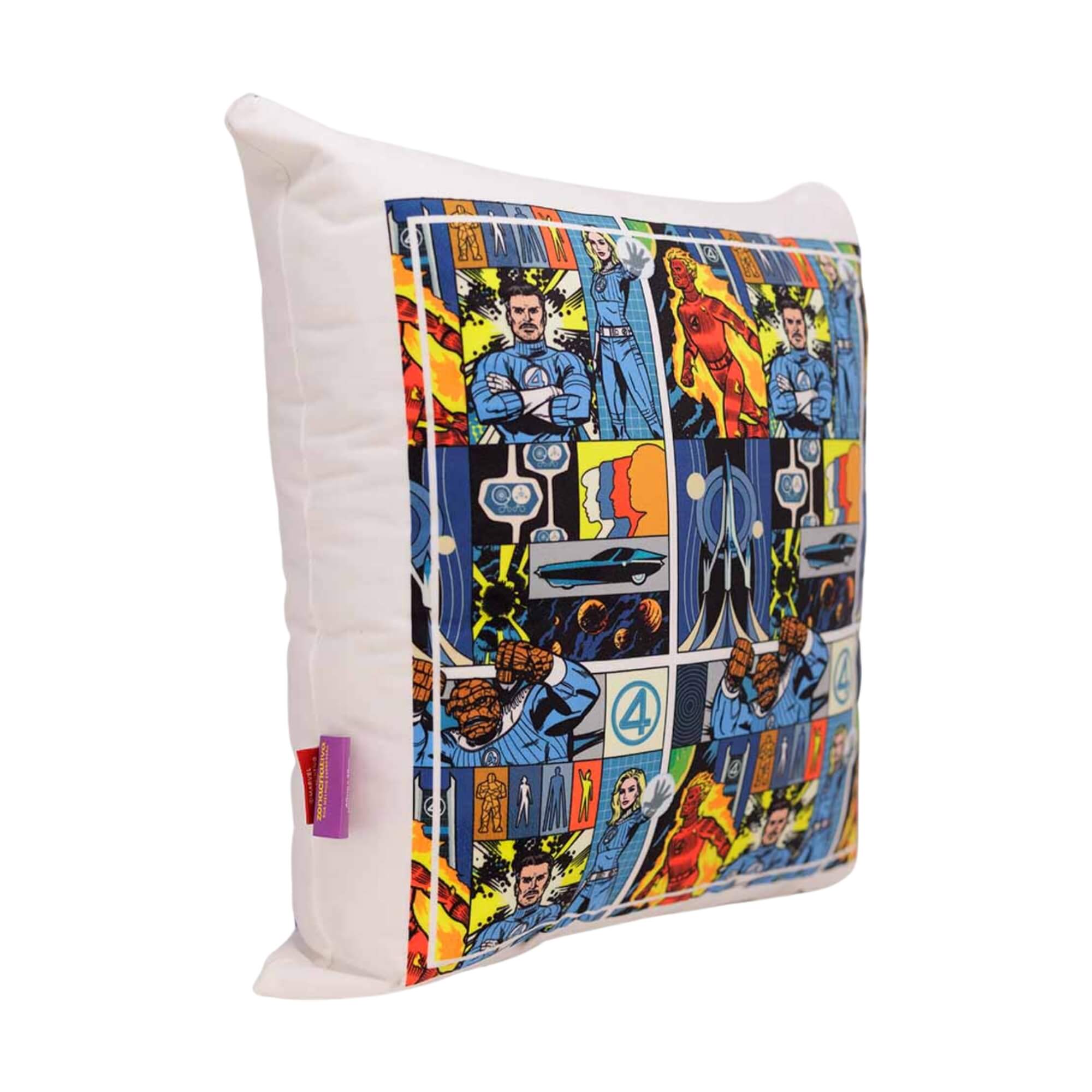 COMP Kit Marvel Quarteto Fantástico Almofada 40x40 + Copo Sky Inox 500ml Zona Criativa
