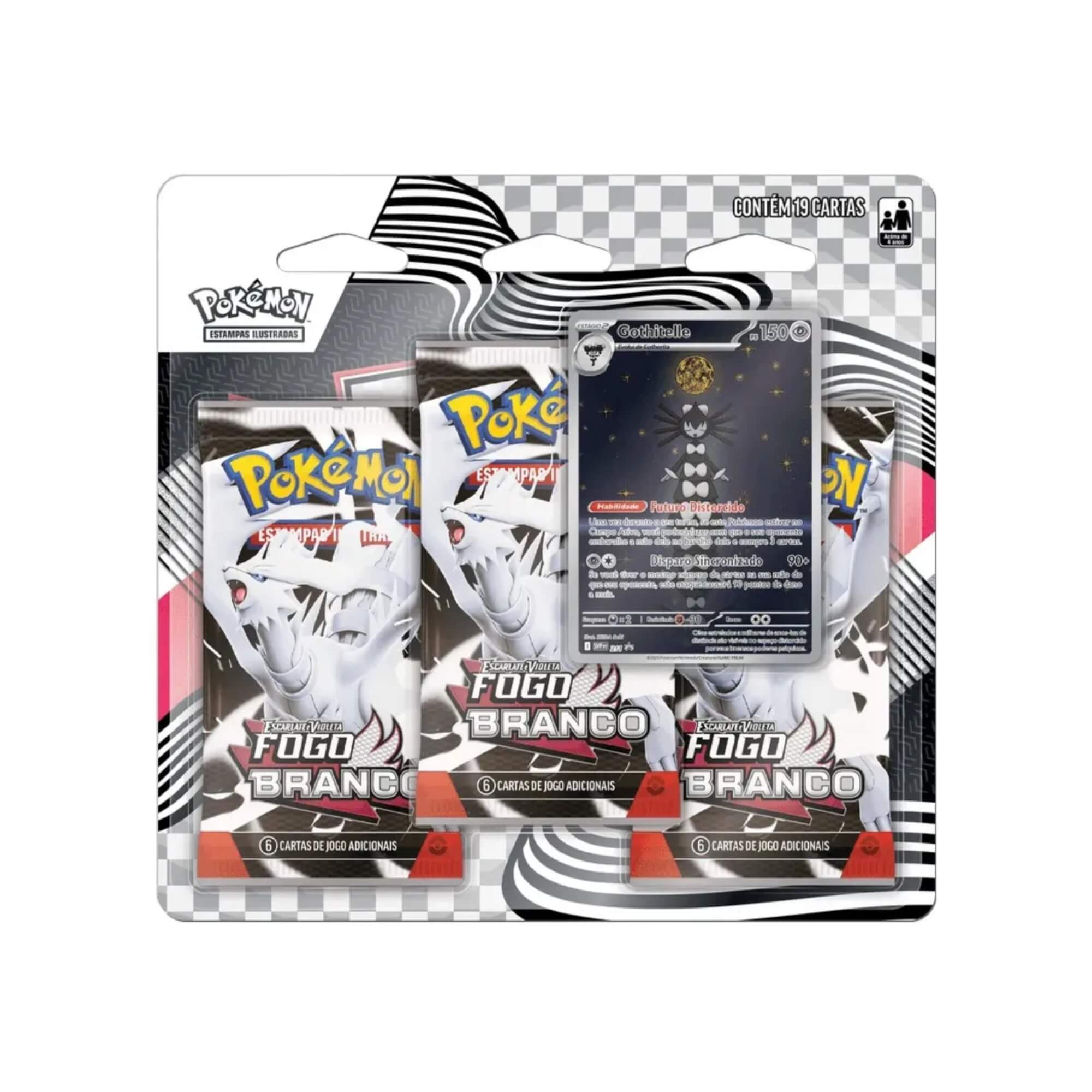 Pokemon Blister Triplo EV10.5 Fogo Branco - Gothitelle Copag - 35897