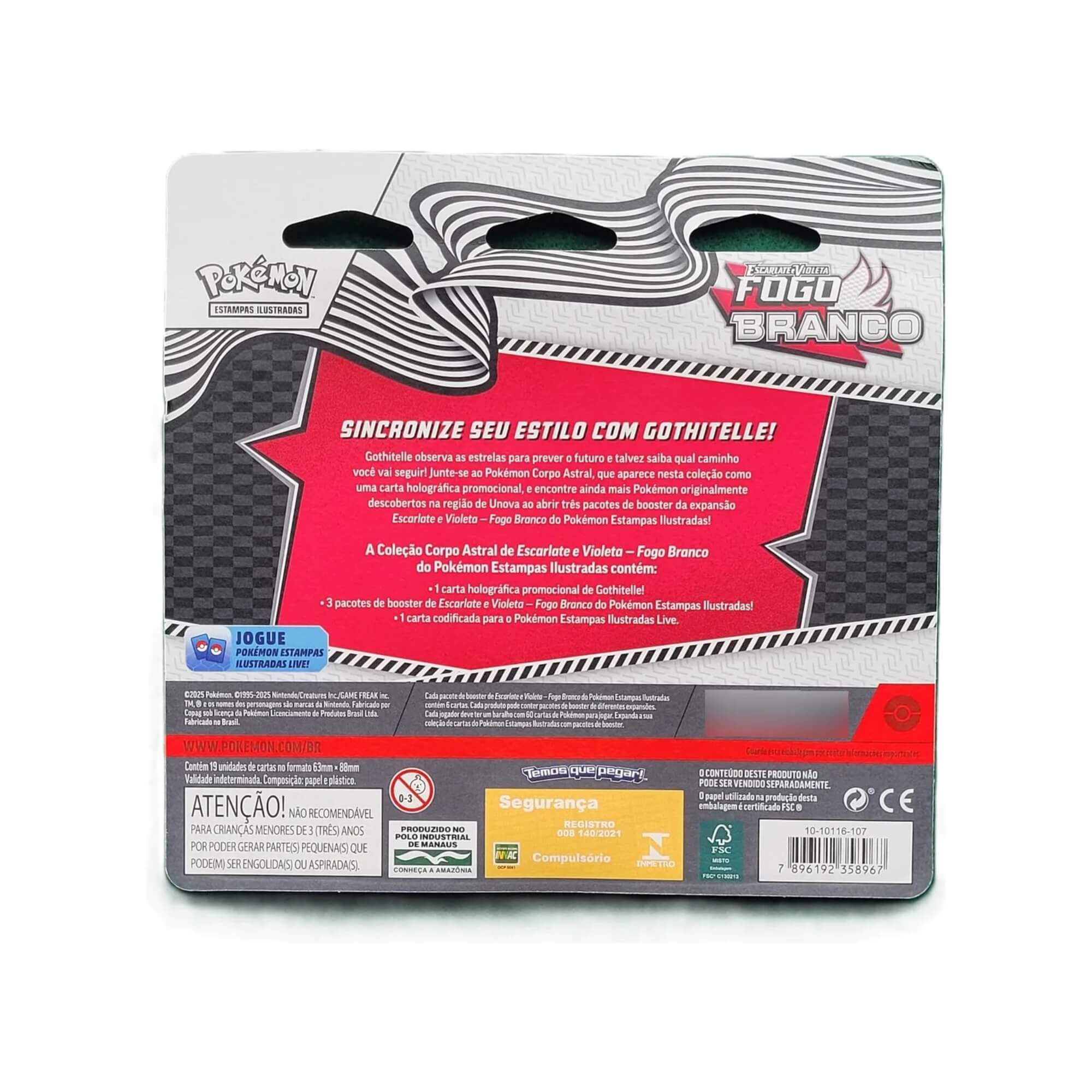 Pokemon Blister Triplo EV10.5 Fogo Branco - Gothitelle Copag - 35897