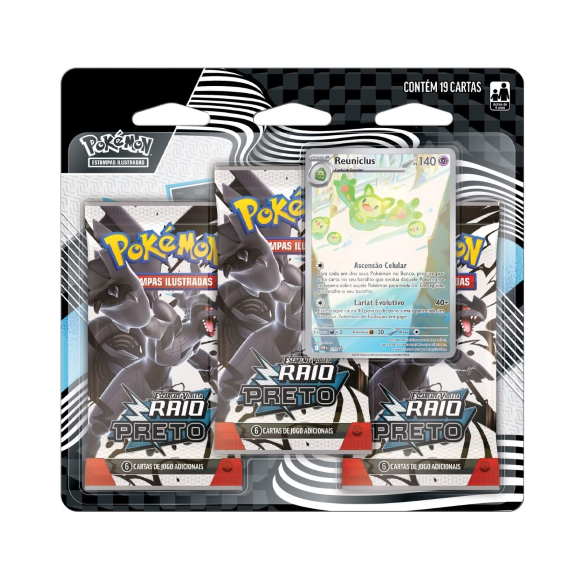 Pokemon Blister Triplo EV10.5 Raio Preto - Reuniclus Copag - 35895