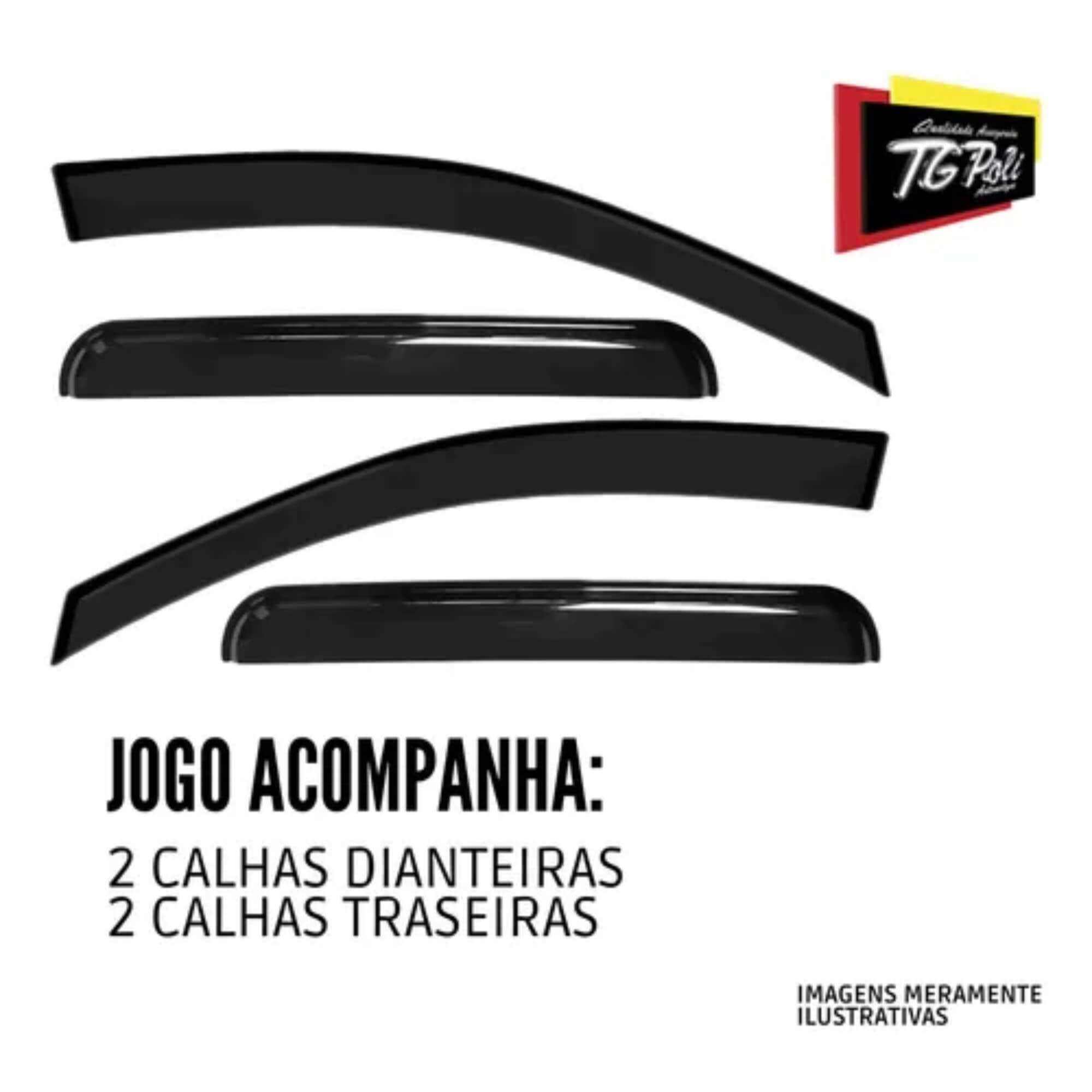 Calha para Chuva Commander 2024 2025 4 Portas Inteiriça Slim TG POLI - TG01100202 33003