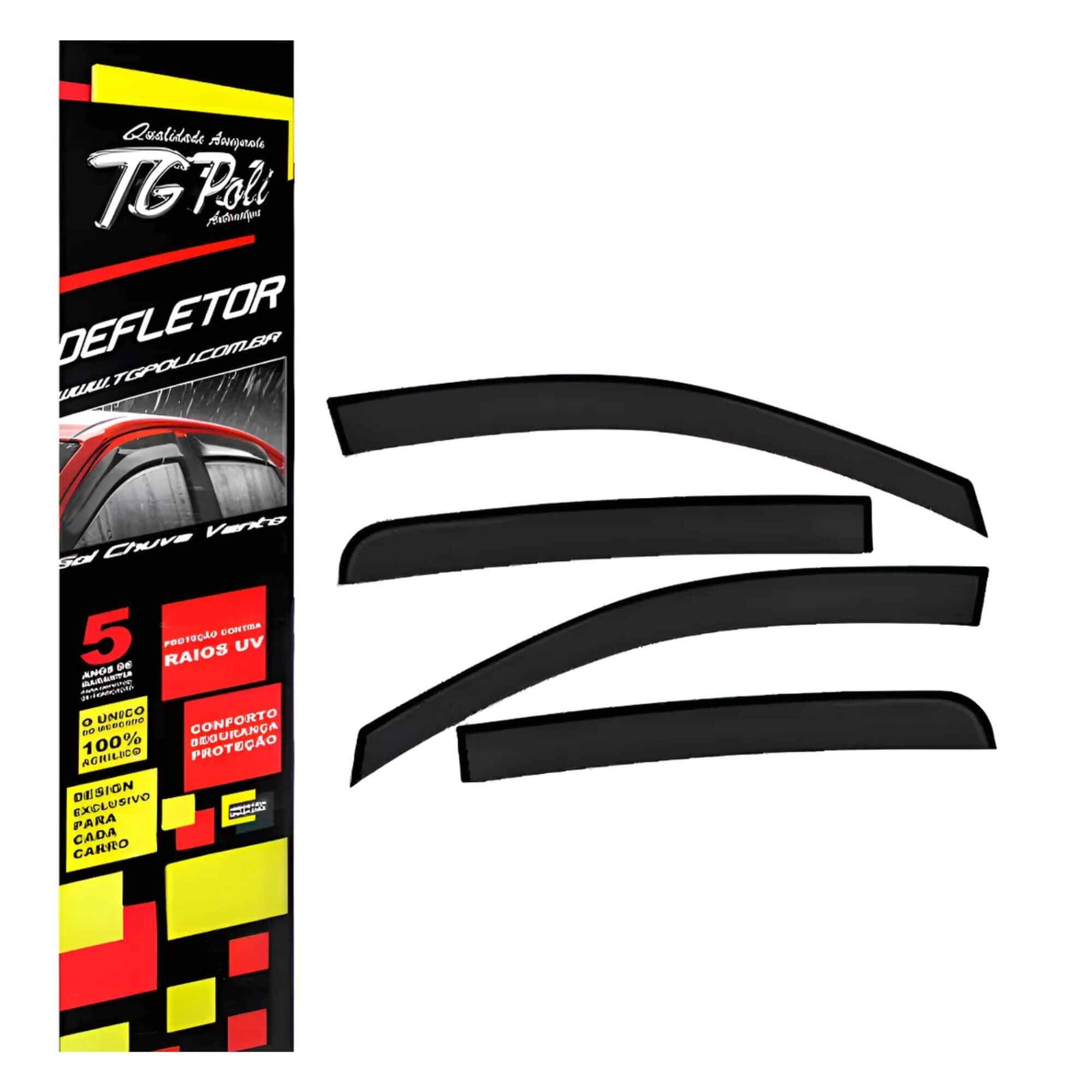 Calha de Chuva Fiat Titano 2024 2025 4 Portas Inteiriça Slim TG Poli - TG01100201 - 24031