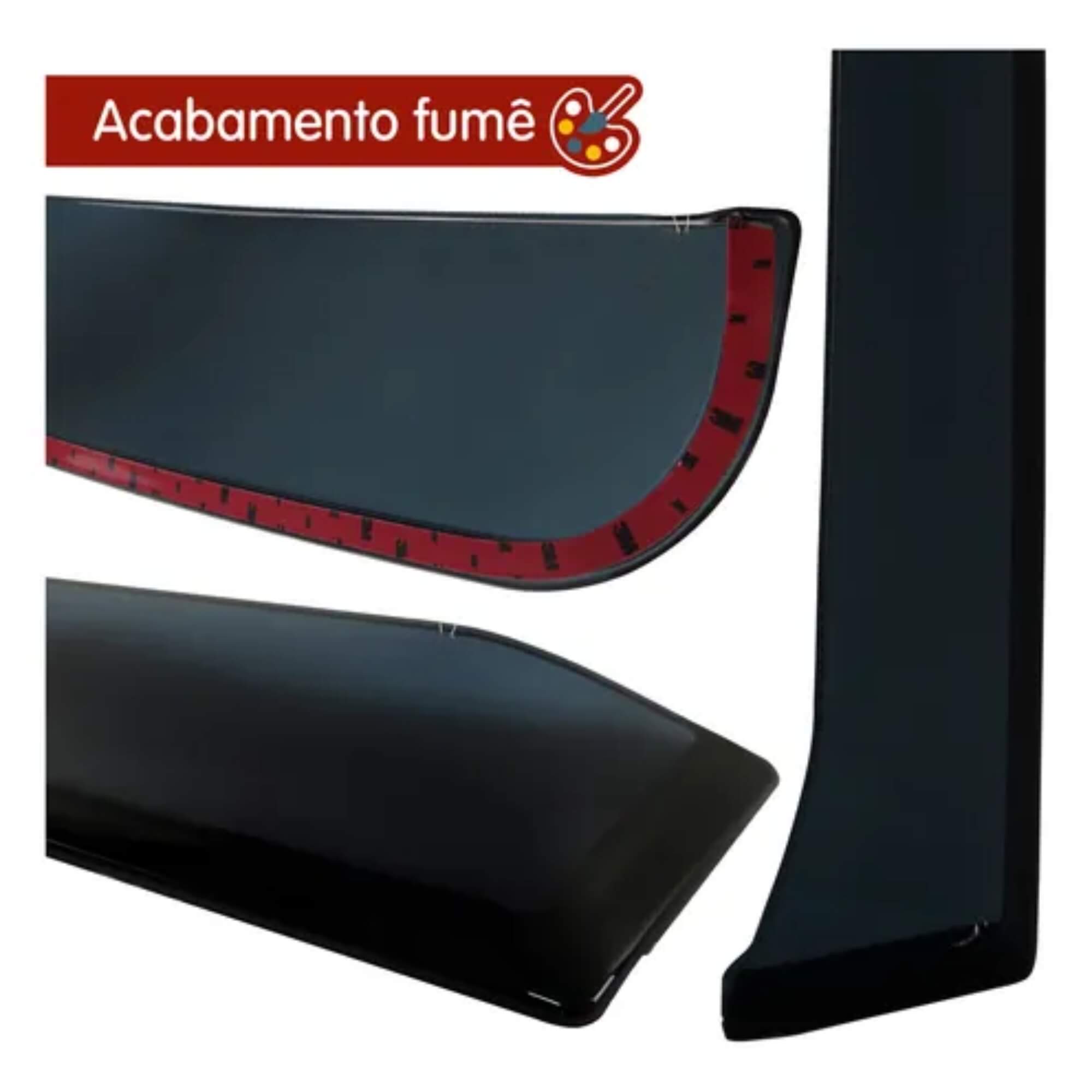 Calha de Chuva Fiat Titano 2024 2025 4 Portas Inteiriça Slim TG Poli - TG01100201 - 24031