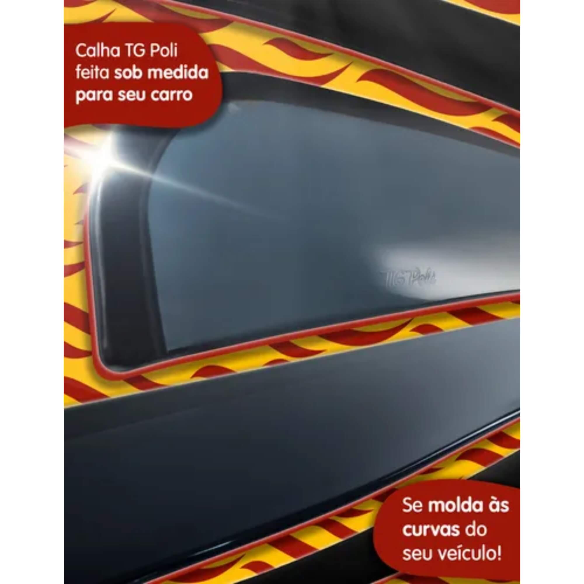 Calha de Chuva Fiat Titano 2024 2025 4 Portas Inteiriça Slim TG Poli - TG01100201 - 24031