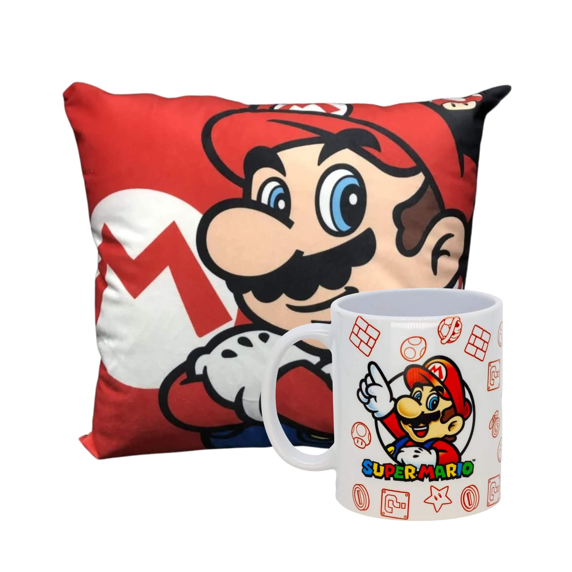 COMP Kit Super Mario com Caneca Pop Bowser + Almofada Veludo 40x40cm Zona Criativa