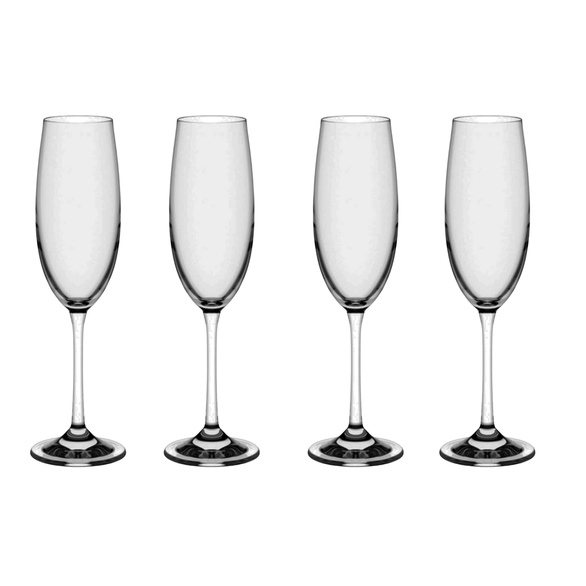 COMP Kit 4 Taças para Espumante Sense 220ml Haus Concept Cristal Ecológico com Titânio