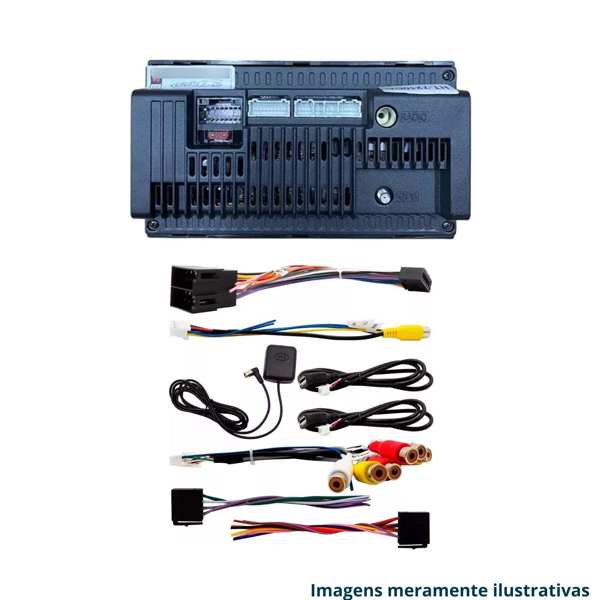 COMP Central Multimidia HB20 2012 a 2019 13 SLIM 7" 2+32GB + Chicotes + Camera Ré + Moldura 2 Din 7" EPX 091