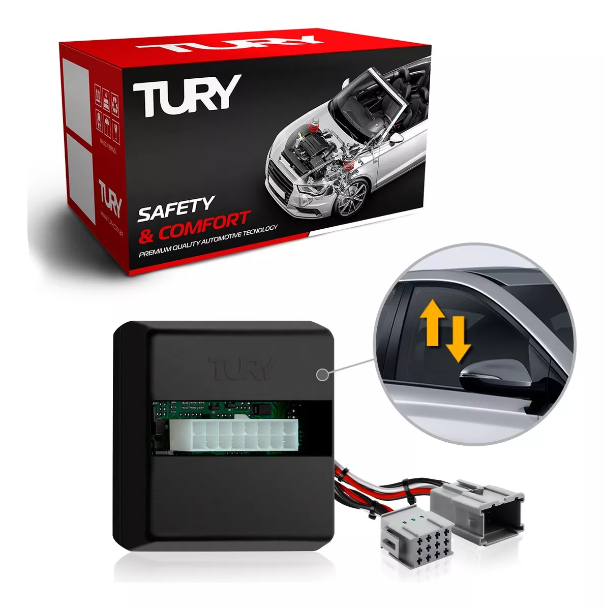 COMP Modulo de Retrovisor Tury Veloster 2012 Tilt Down + fechamento + Modulo Teto Solar - Tury