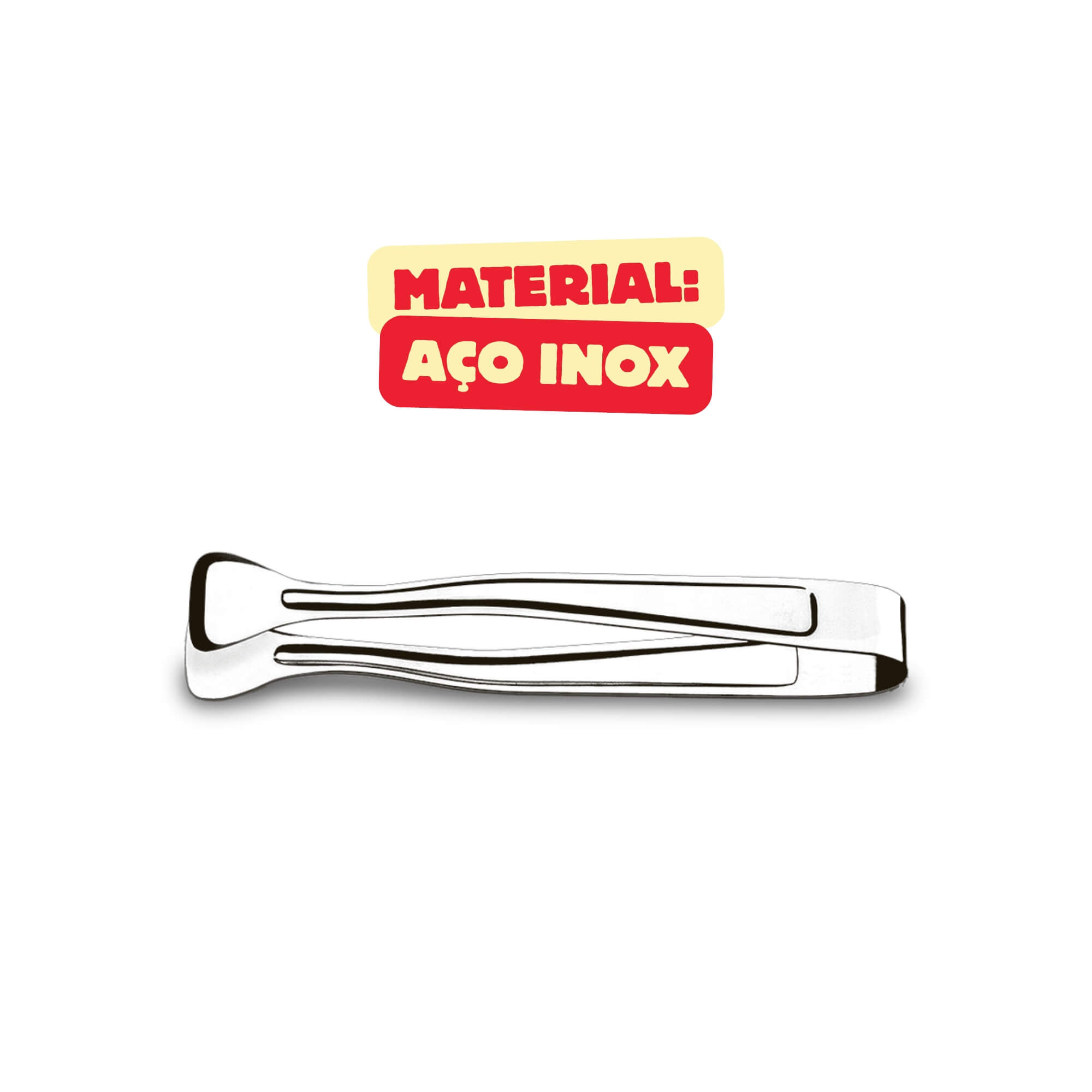 COMP Kit Churrasco Tramontina Tábua Oval Madeira Teca e Ferro Fundido + Pinça Brinox Aço Inox