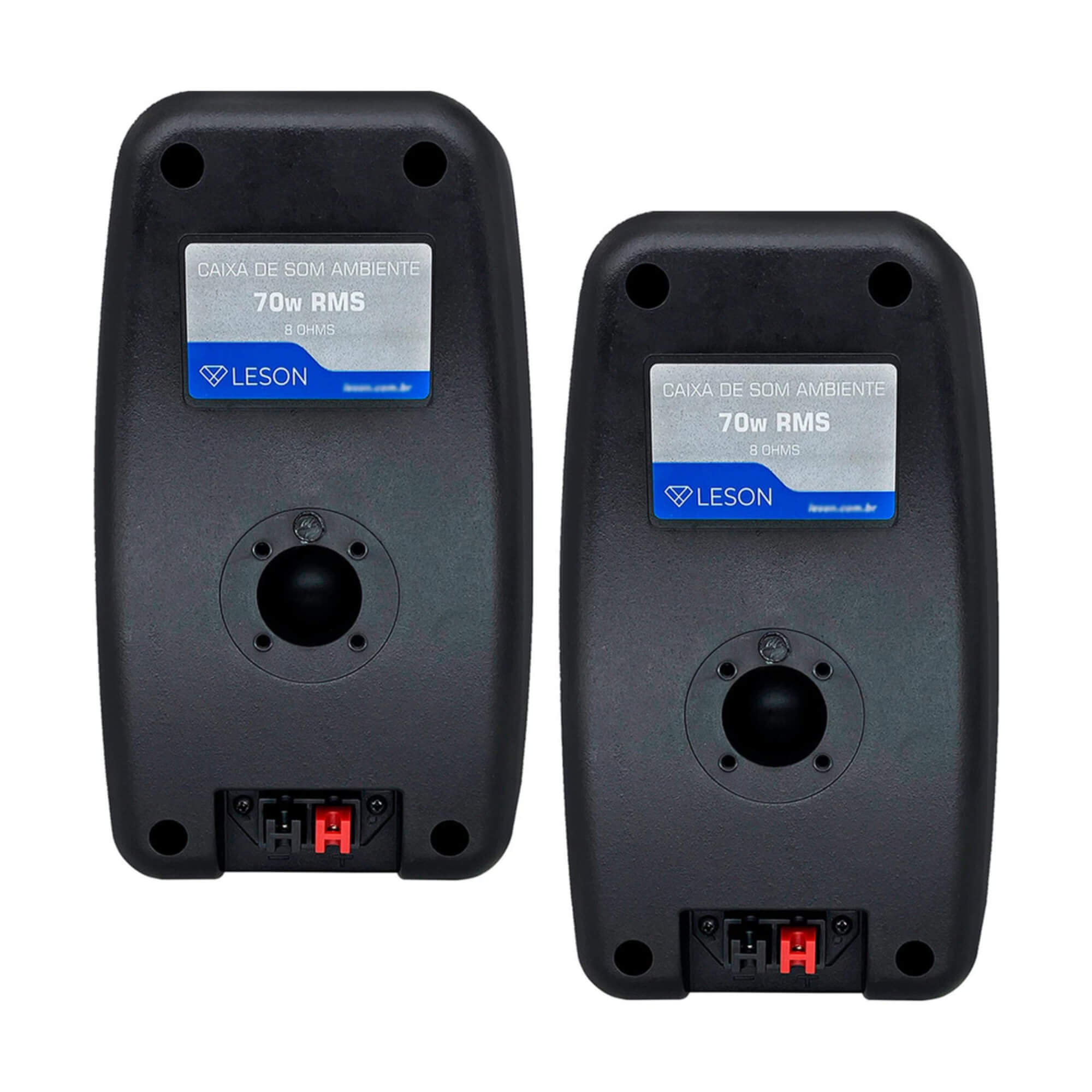Par de Caixas de Som Ambiente 70W 8Ohms Pretas Resistente à Água com Tela Leson - 2LSA74CXP