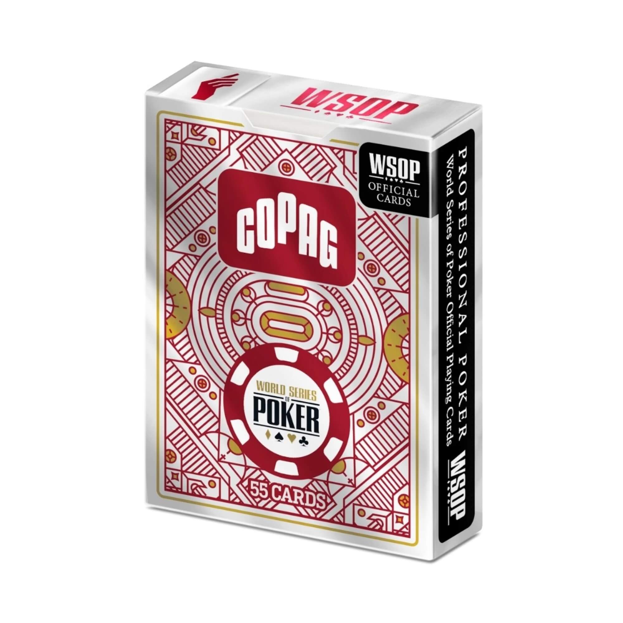 Kit 2 Peças Baralho WSOP Single Deck Verso Vermelho/Preto Copag - 35852