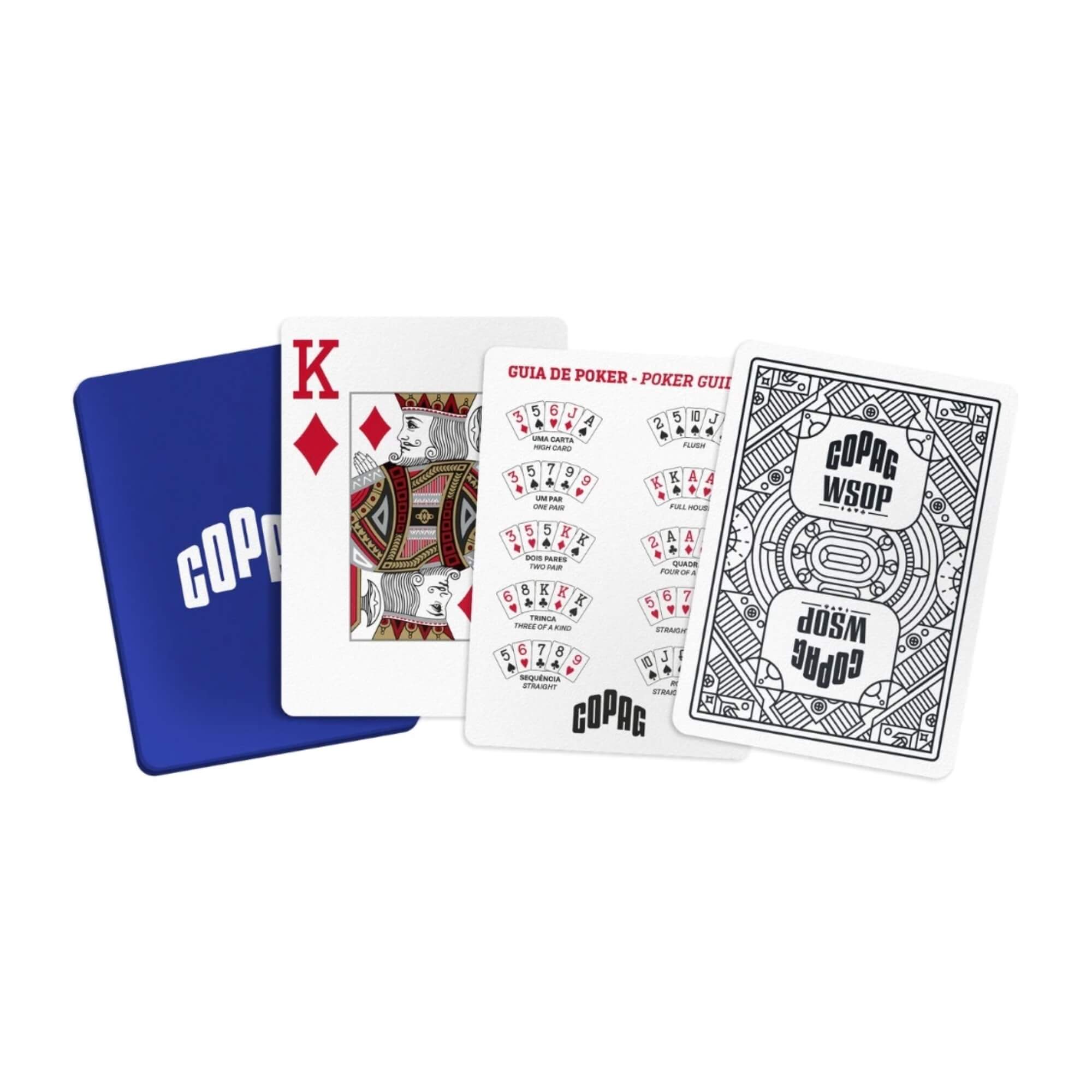 Kit 2 Peças Baralho WSOP Single Deck Verso Vermelho/Preto Copag - 35852